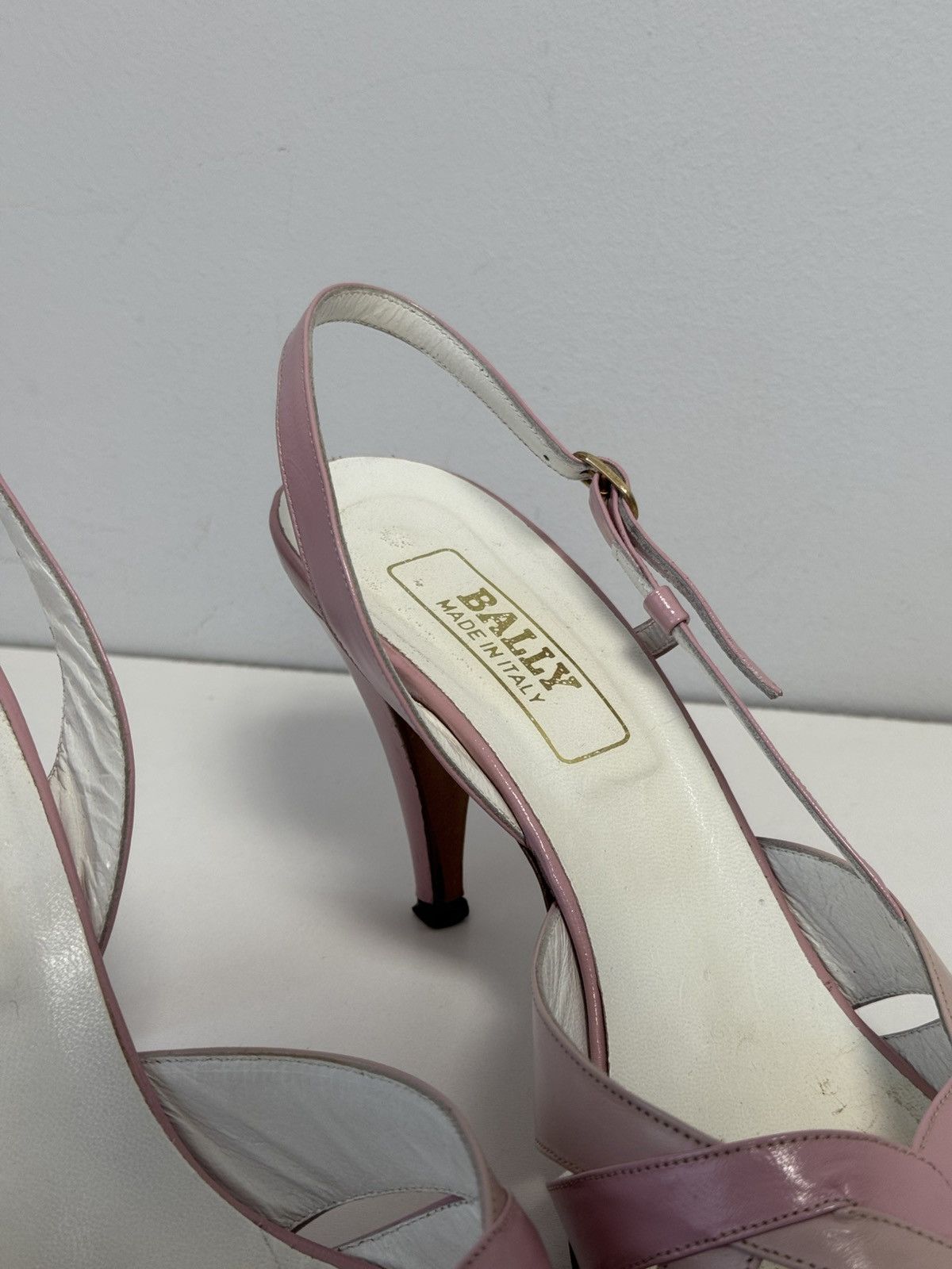 Bally Bally Pink Leather Slingback Heels Peep Toe Strappy Pumps Size US 10 / IT 40 - 7 Thumbnail