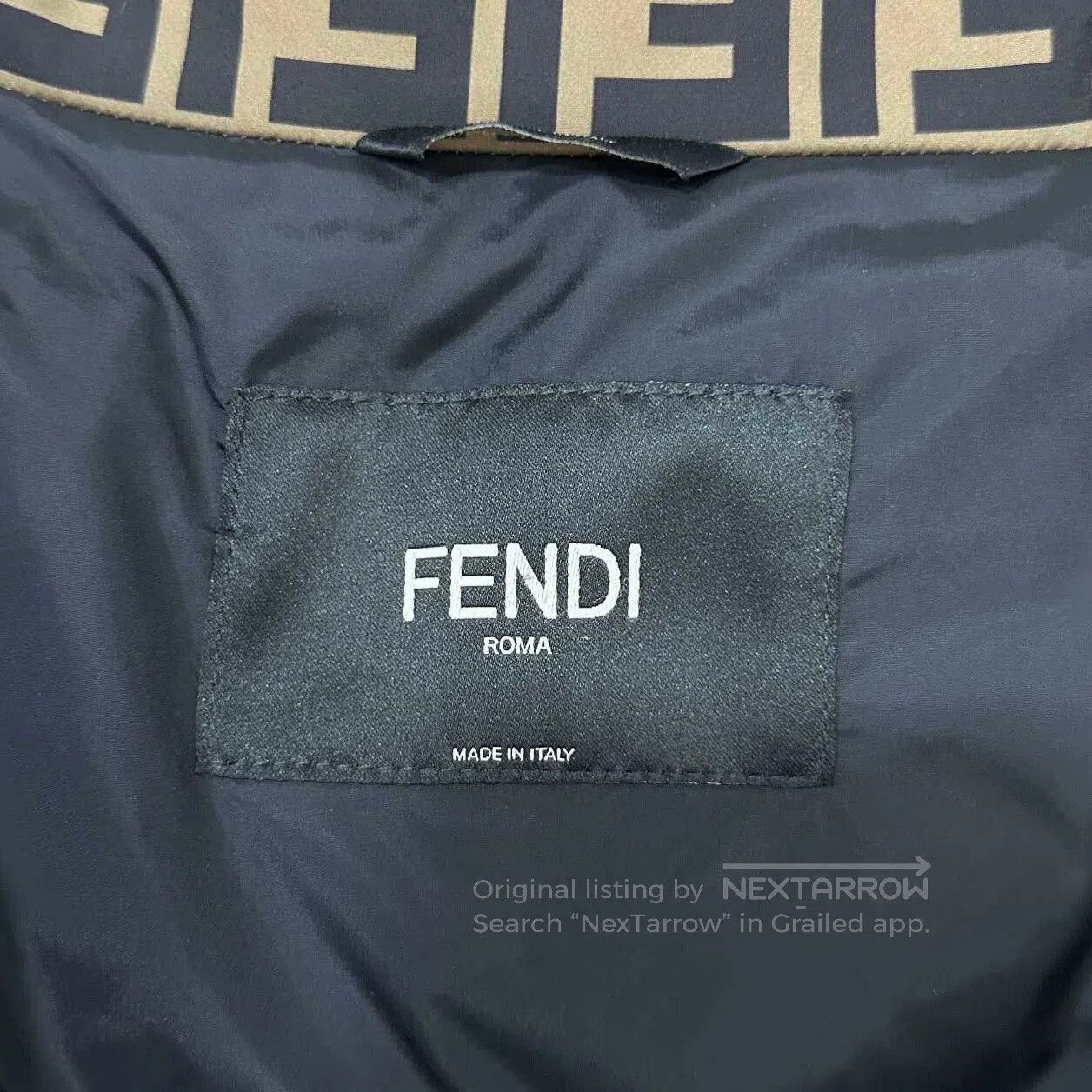 Fendi fendi double f print down jacket with fur collar. Size US L / EU 52-54 / 3 - 4 Thumbnail