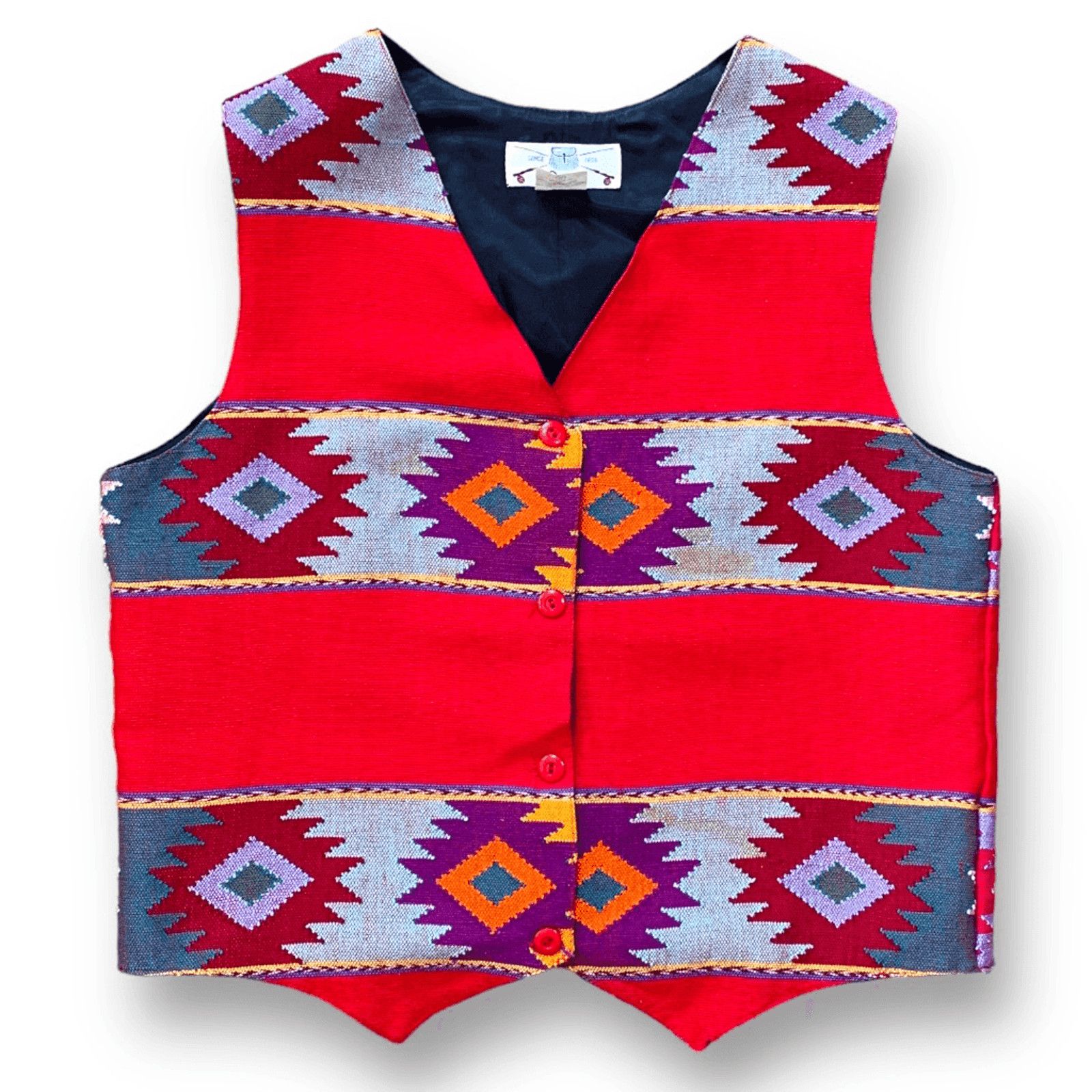 Orvis Vintage Orvis Southwestern Vest Red Geometric Cotton Medium Size M / US 6-8 / IT 42-44 - 1 Thumbnail