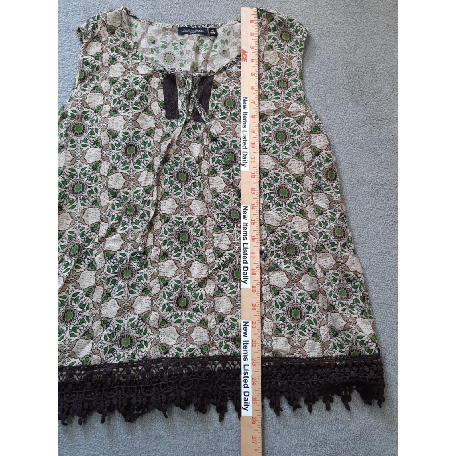 Vintage Notations Sleeveless Blouse Womens PL Petite Large Sleeveless Top Size L / US 10 / IT 46 - 4 Thumbnail
