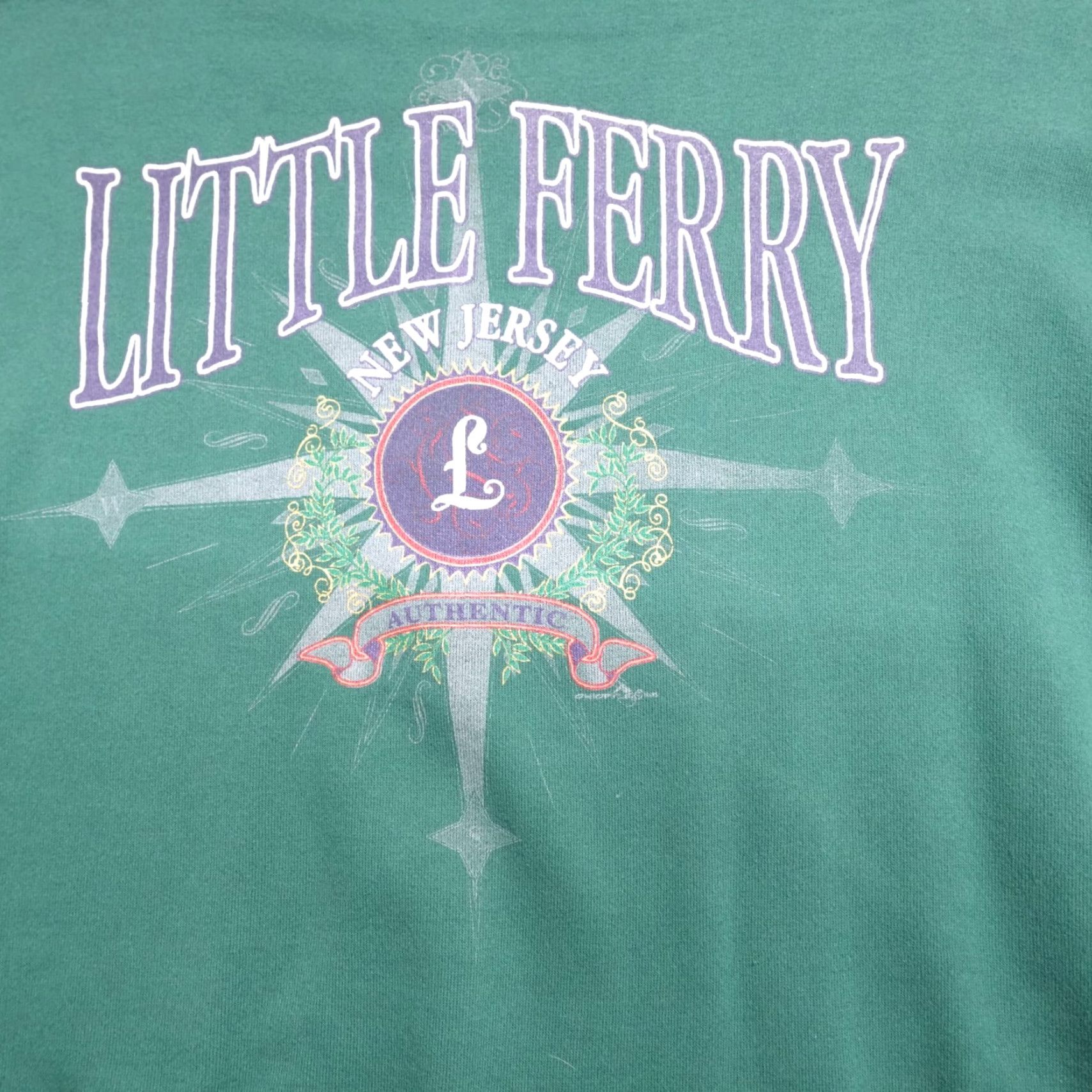 Vintage VINTAGE American Vintage Sweatshirt XL Green Men Pullover 50/50 Hanes Little Ferry 90s Size US XL / EU 56 / 4 - 2 Thumbnail