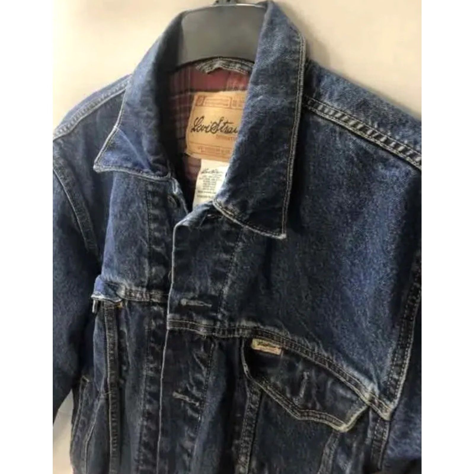 Vintage Levi Strauss Signature Jacket Women Small Blue Denim ButtonUp Jean Size 28" / US 6 / IT 42 - 4 Thumbnail
