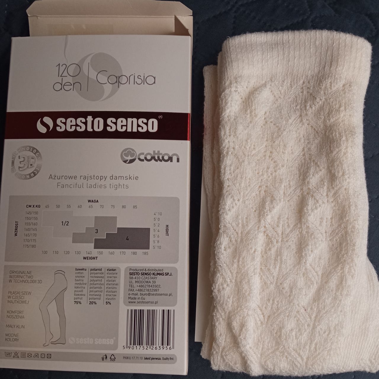 Other Sesto Senso Lace Knitted Cotton Blend Tights Pantyhose Size ONE SIZE - 6 Thumbnail