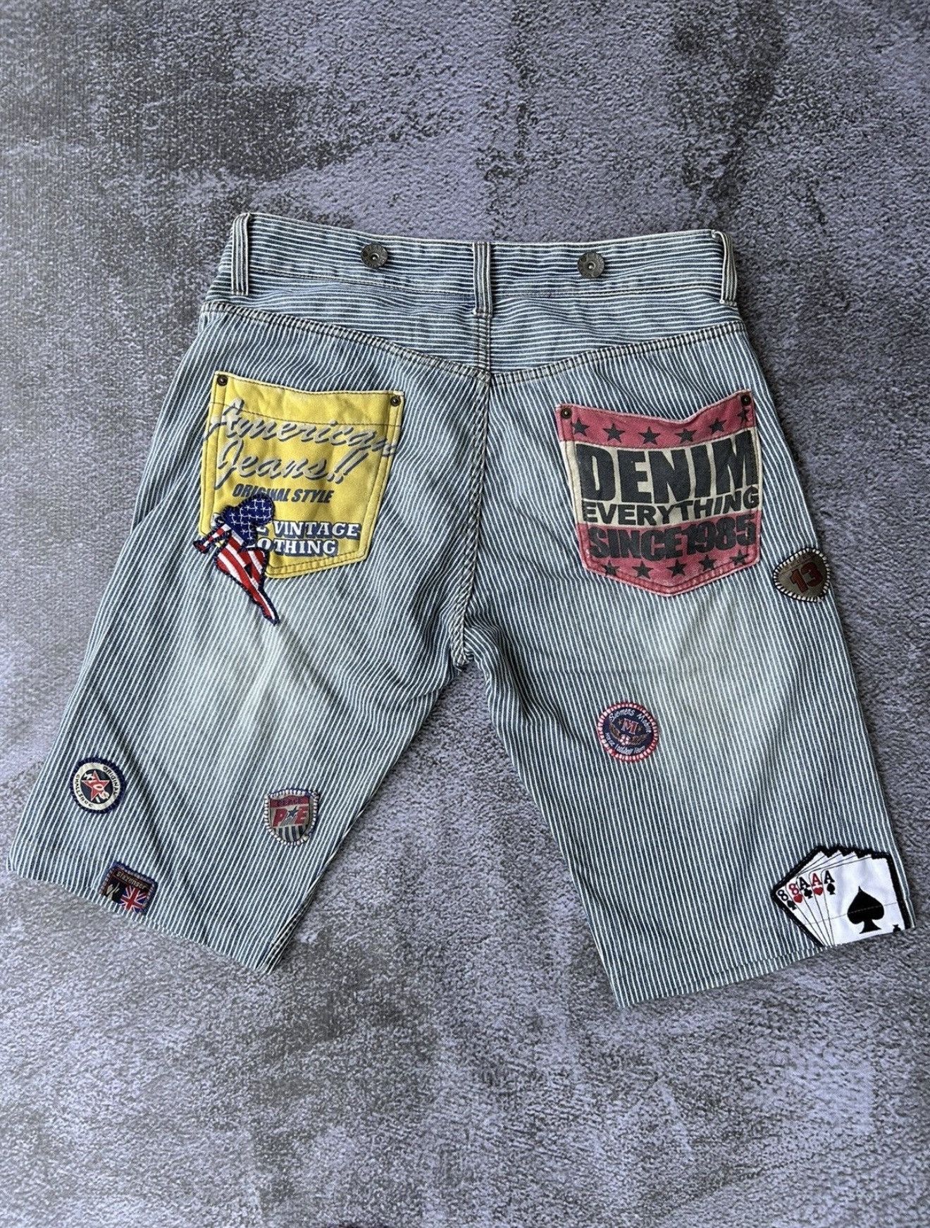 Hysteric Glamour Striped dominate short pants patched Size US 34 / EU 50 - 1 Thumbnail