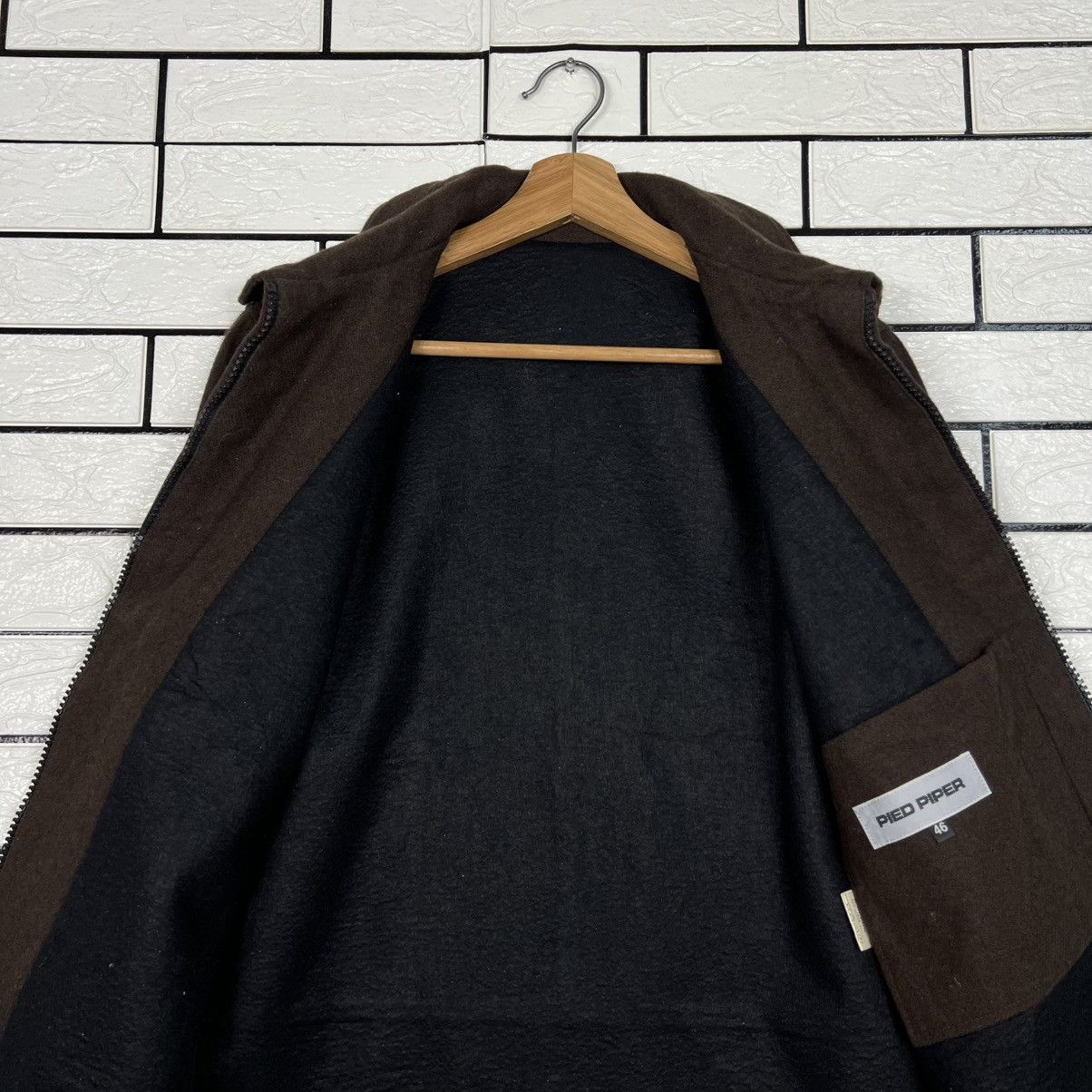 Japanese Brand PIED PIPER Slant Pocket Wool Blend Collared Jacket 4121-C187 Size US M / EU 48-50 / 2 - 12 Thumbnail