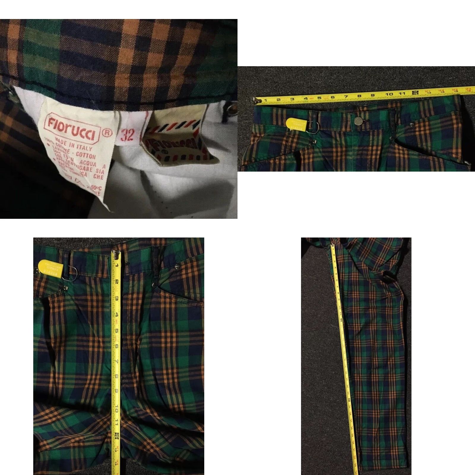 Fiorucci Vtg 80s Fiorucci Plaid Pants 30 Flannel Punk Designer Italy Retro Grunge 70s Size 30" / US 8 / IT 44 - 8 Thumbnail