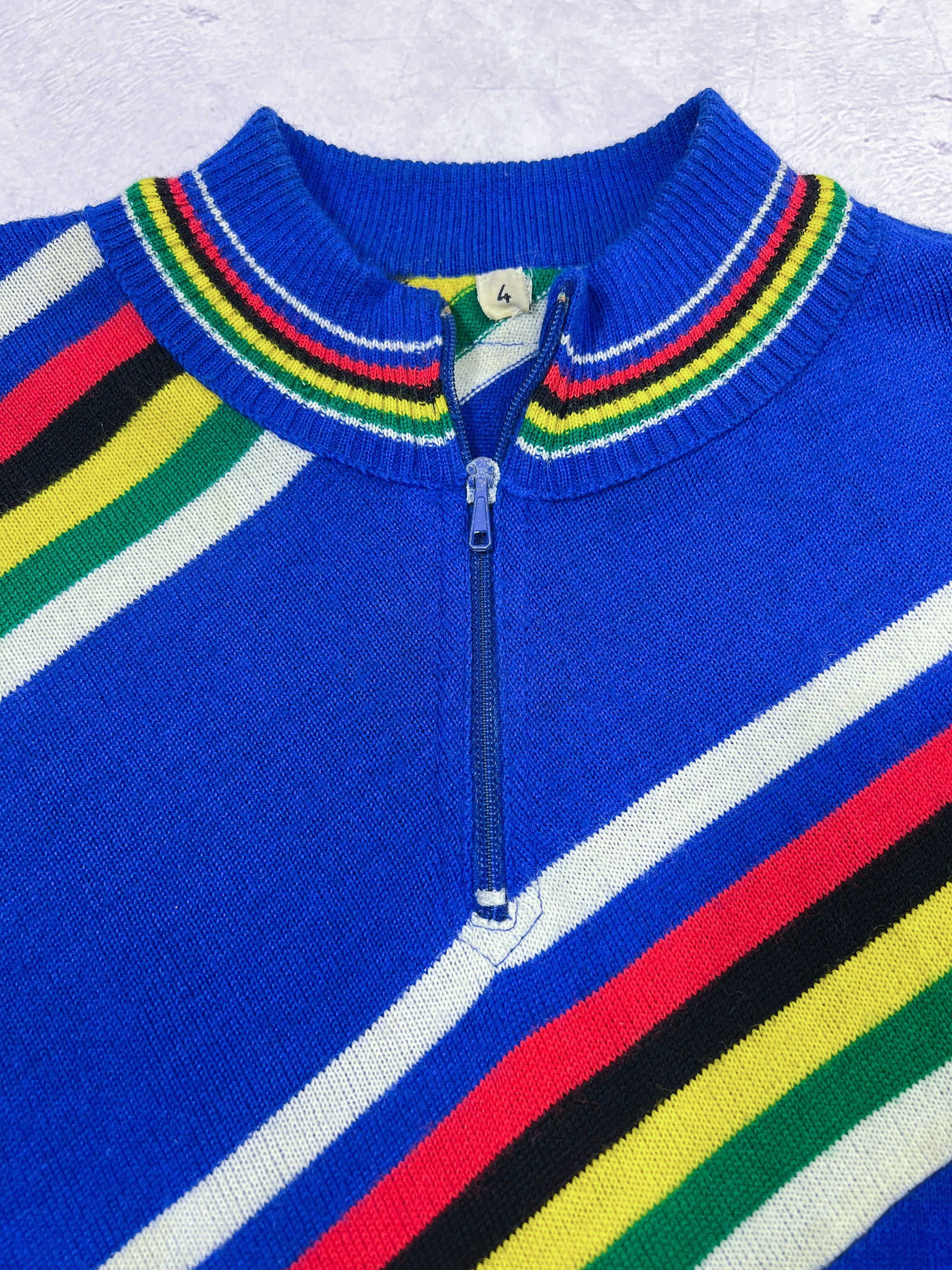 Sports Specialties × Vintage 80s Rainbow Сycling Jersey Italy Team Moa Sport Size US S / EU 44-46 / 1 - 4 Thumbnail