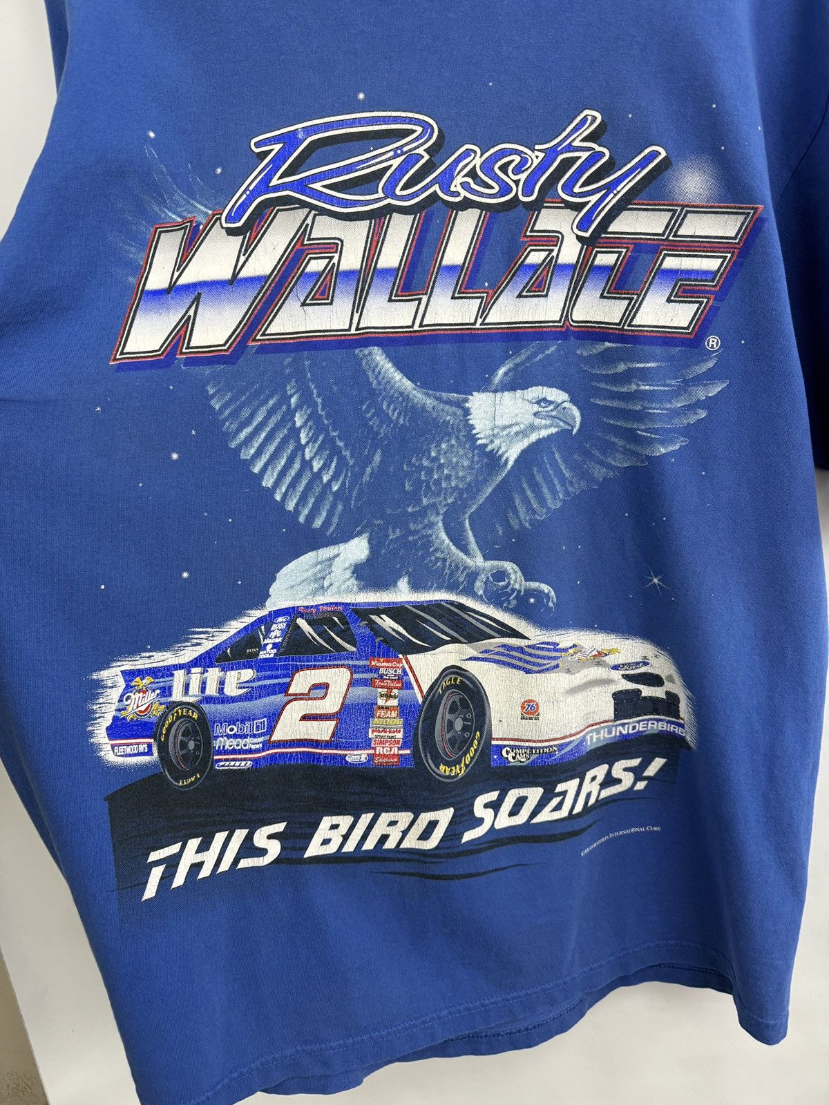 Gildan 🇺🇸 Vintage 90s Rusty Wallace NASCAR Racing Made in USA Tee Size US XL / EU 56 / 4 - 5 Thumbnail