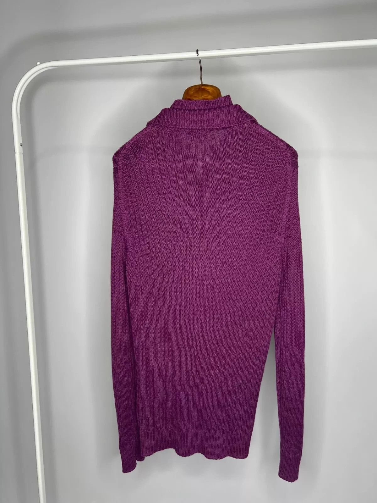 Massimo Dutti Massimo Dutti Purple Cable Knit Sweater XL Linen Cotton Size XL / US 12-14 / IT 48-50 - 12 Thumbnail