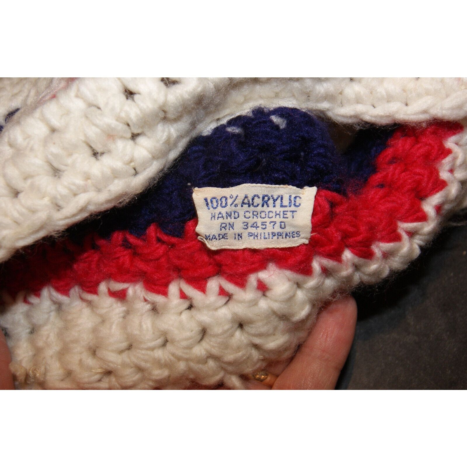 Handmade Womens Winter Hat Hand Knit Crocheted Vintage 70s Beanie Size ONE SIZE - 3 Thumbnail