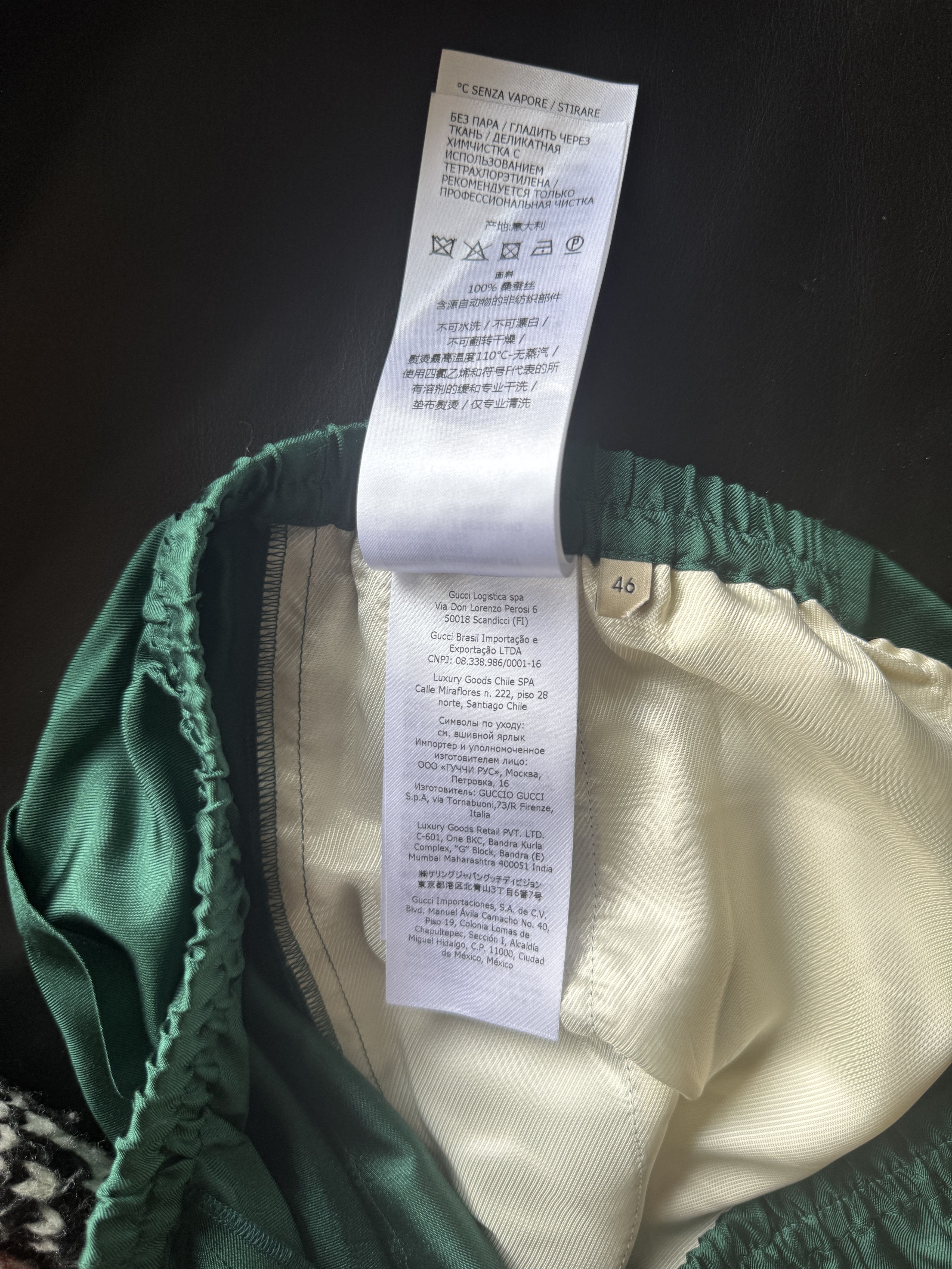 Gucci Green Silk Logo Shorts Size US 30 / EU 46 - 20 Thumbnail