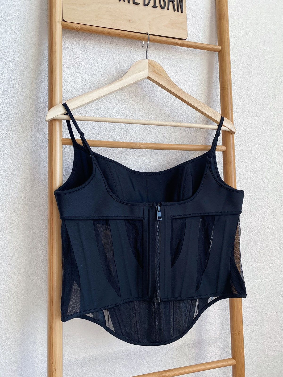 H&M × Mugler × Thierry Mugler Mugler x H&M Mesh-Paneled Corset Top Black Size L Size L / US 10 / IT 46 - 8 Thumbnail