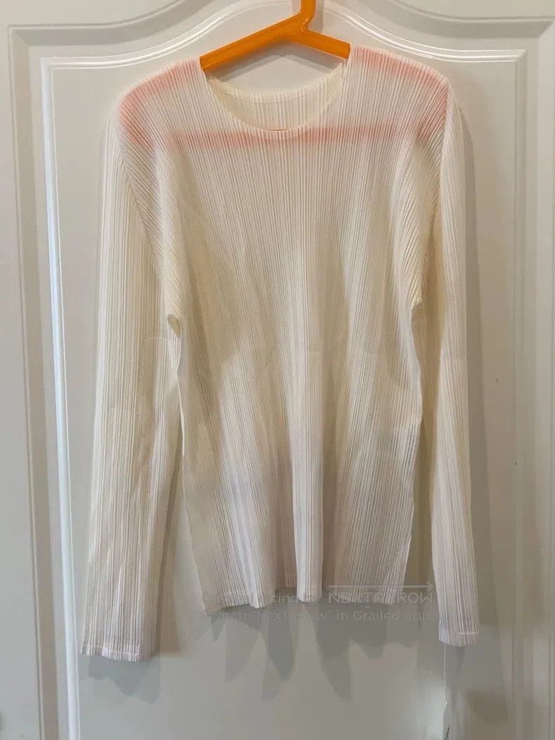 Issey Miyake Issey Miyake Ribbed Long Sleeve Top Cream Color- Size US L / EU 52-54 / 3 - 1 Thumbnail