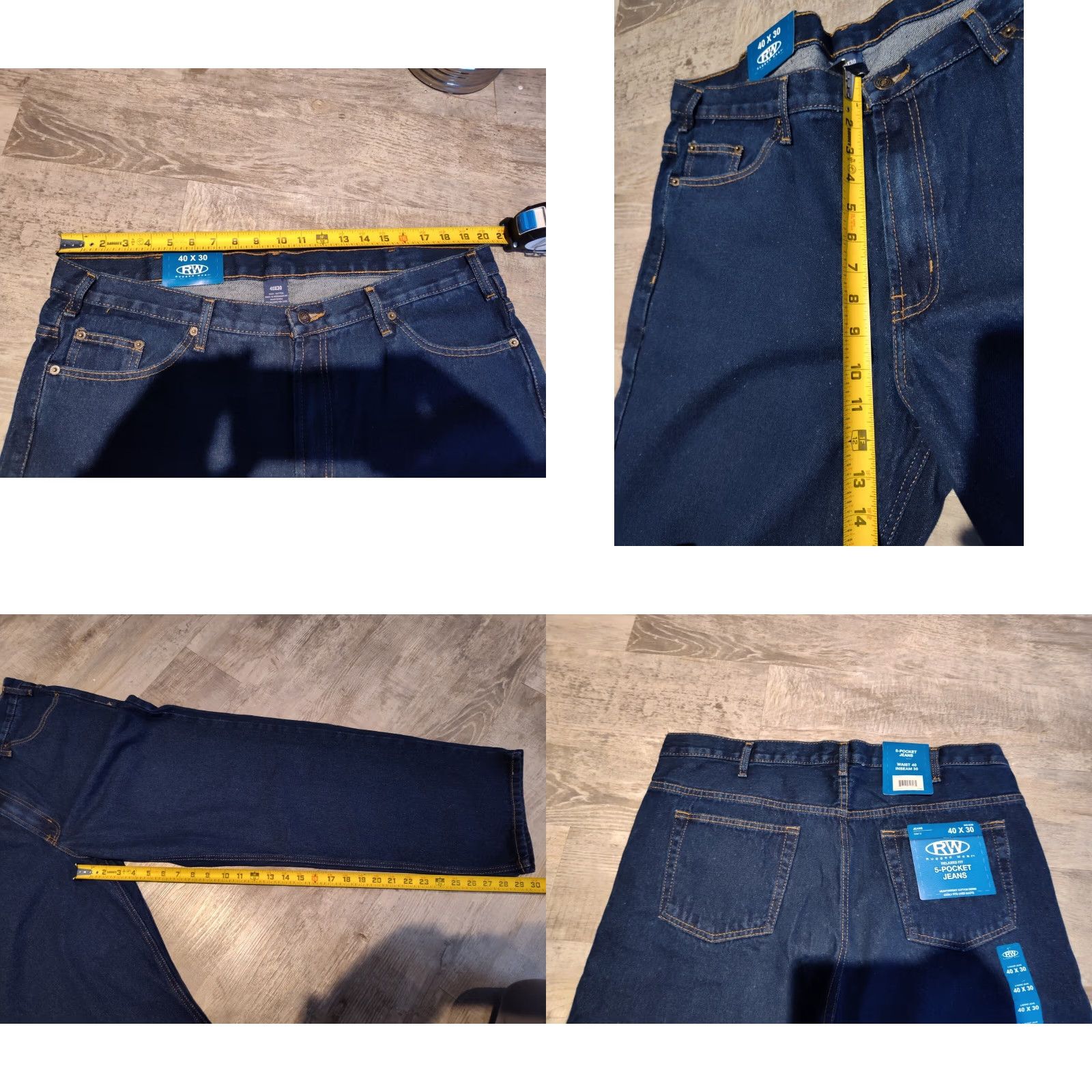 Vintage RUGGED WEAR Jeans Men 40x30 Blue Straight Fit Denim Cotton Relaxed Style Pockets 5 Pocket NWT Size US 40 / EU 56 - 8 Thumbnail