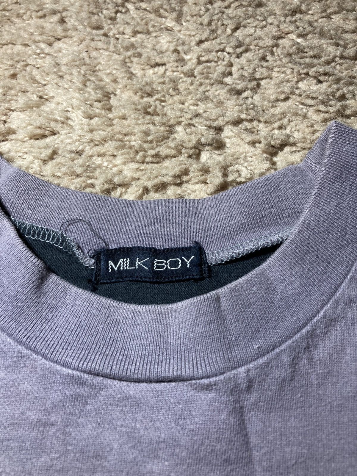 Japanese Brand 90s Milk Boy Cut Panel Tee Split Reconstructed Ura Hara Size US S / EU 44-46 / 1 - 2 Thumbnail