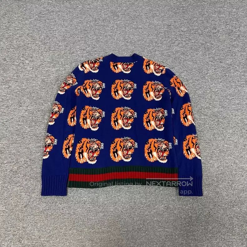 Gucci Gucci Tiger head full print inlay knitted cardigan coat Size US S / EU 44-46 / 1 - 2 Thumbnail