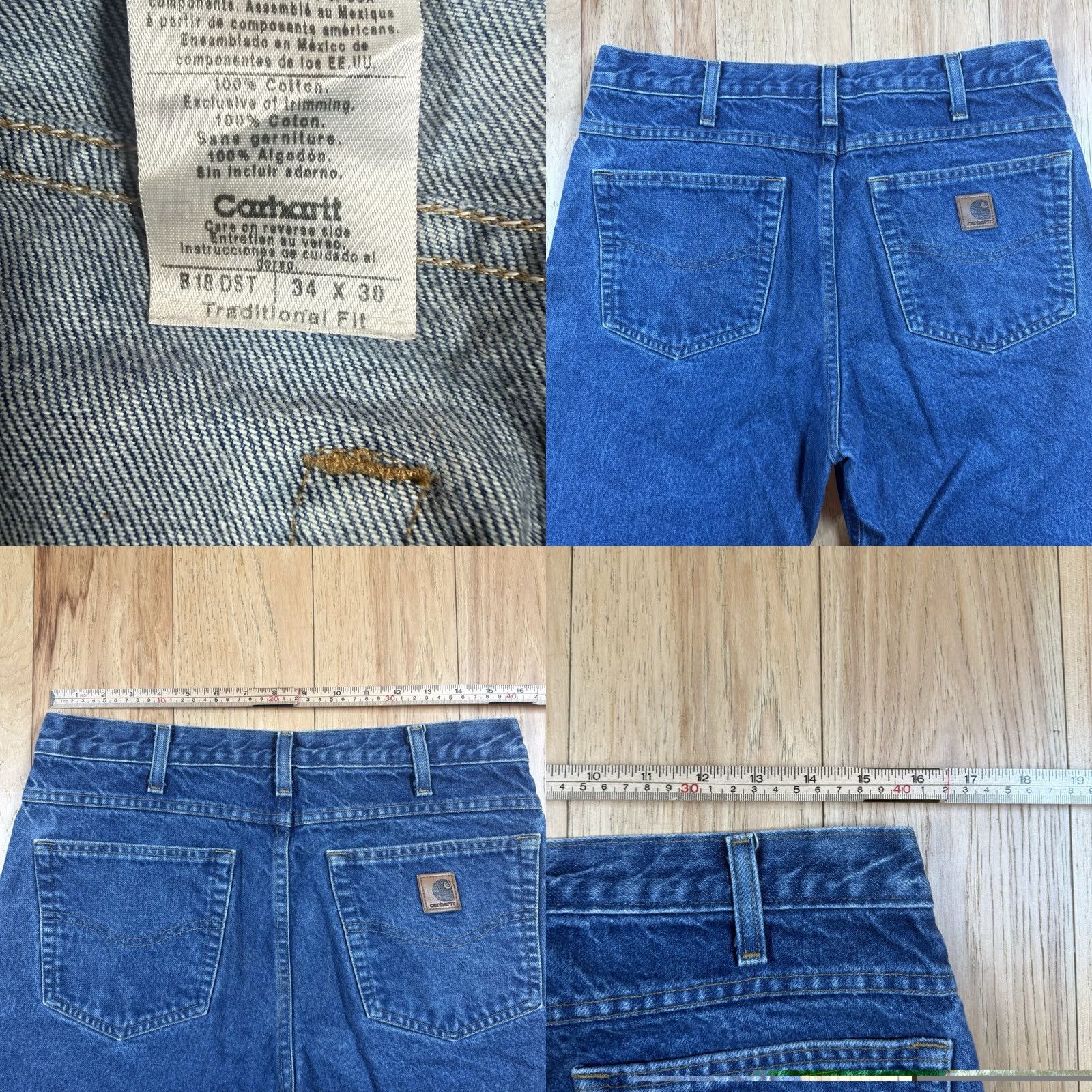 Carhartt VINTAGE Carhartt Jeans Mens 32x30 Blue Regular Straight Fit 32 Inseam Mens Jeans Blue Straight Carhartt VTG 34 tag caution Size US 32 / EU 48 - 8 Thumbnail
