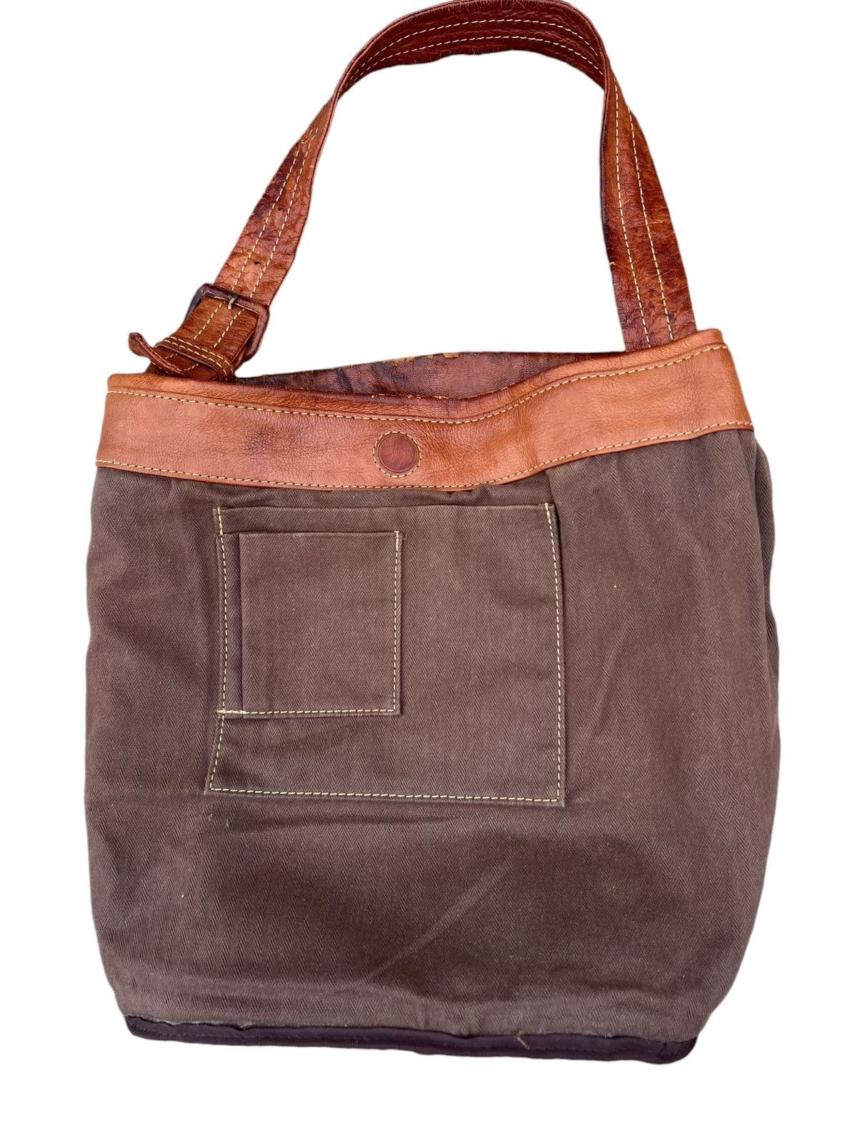 Leather Trashed Genten Japan Distress Patina Leather Bag Bucket Size ONE SIZE - 19 Thumbnail