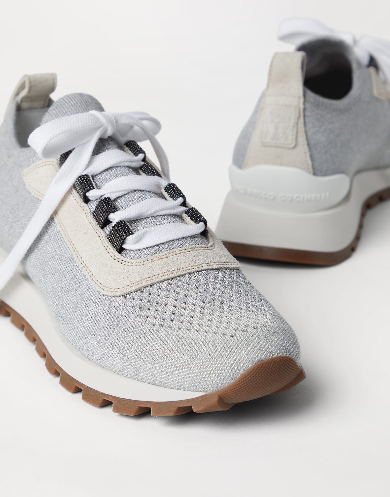 Brunello Cucinelli o1la1rc1a1025 Low-Top Sneakers in Grey/White Size US 11 / IT 41 - 3 Thumbnail