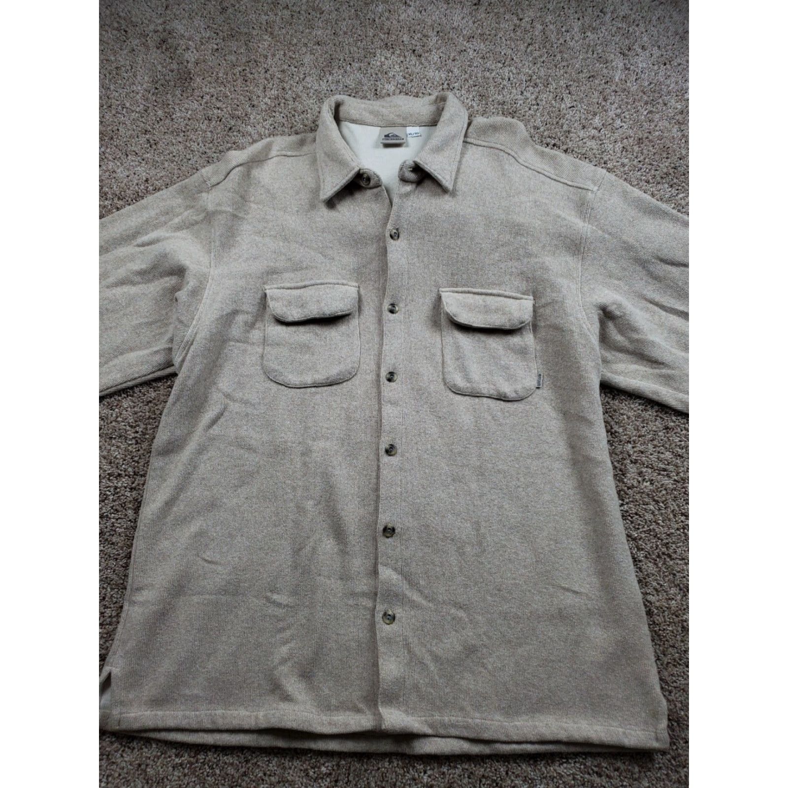 Quiksilver VINTAGE Quiksilver Shirt Jacket XL Men Beige Button Up Long Sleeve USA Made 90s Size US XL / EU 56 / 4 - 3 Thumbnail