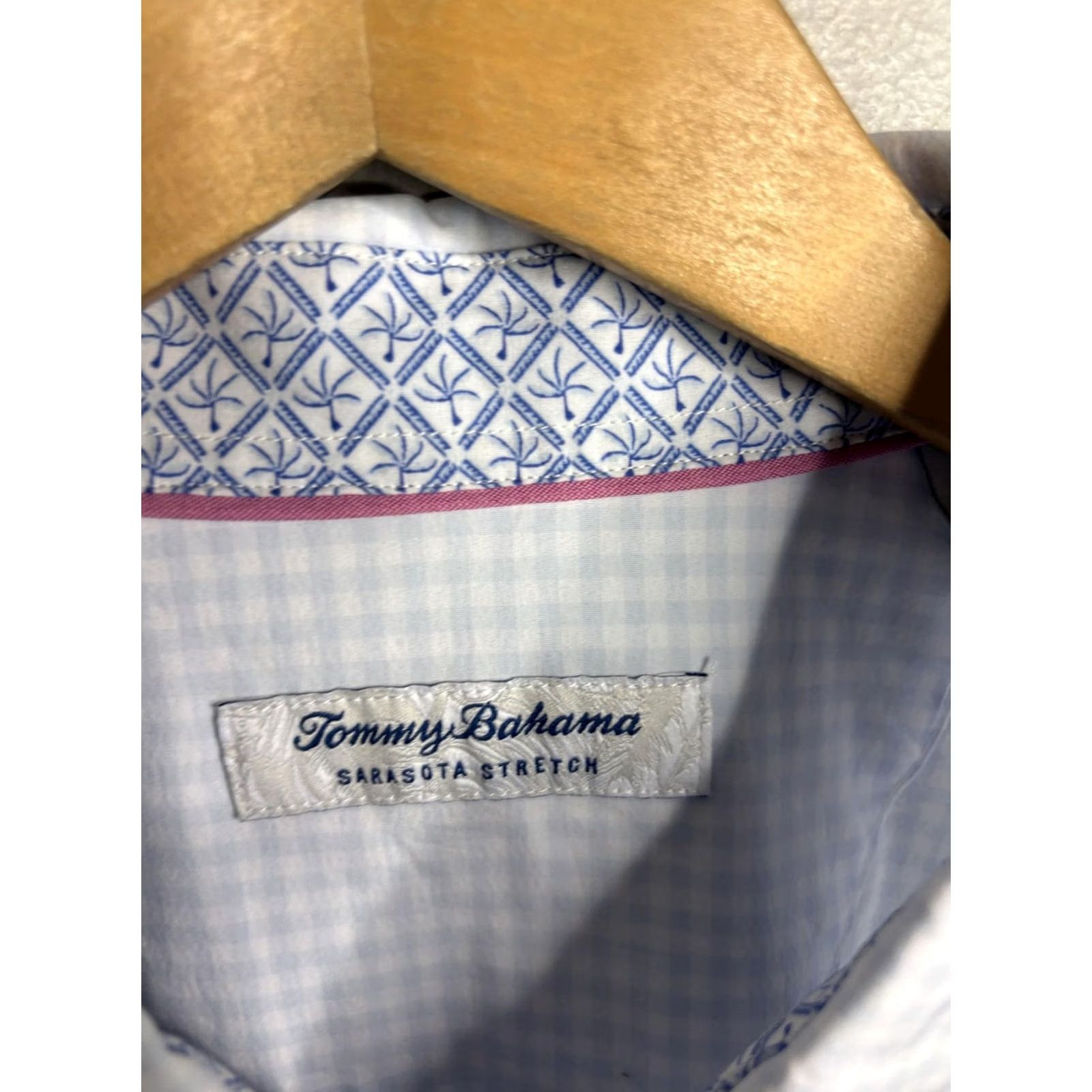 Tommy Bahama VINTAGE Tommy Bahama Shirt Mens Large Blue Sarasota Stretch Gingham Pastel Ombre Cotton Size US L / EU 52-54 / 3 - 3 Thumbnail