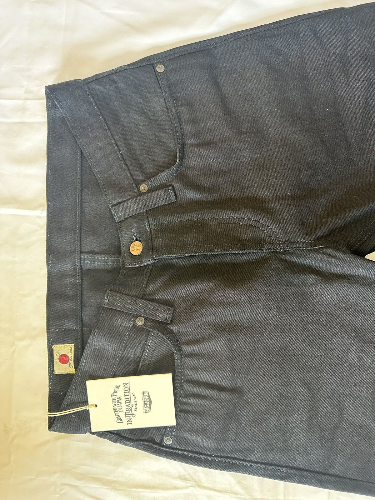 Big John × Japanese Brand Big John M106 Slim Tapered Leg Black Sulfur-Dyed Selvedge Size US 31 - 16 Thumbnail
