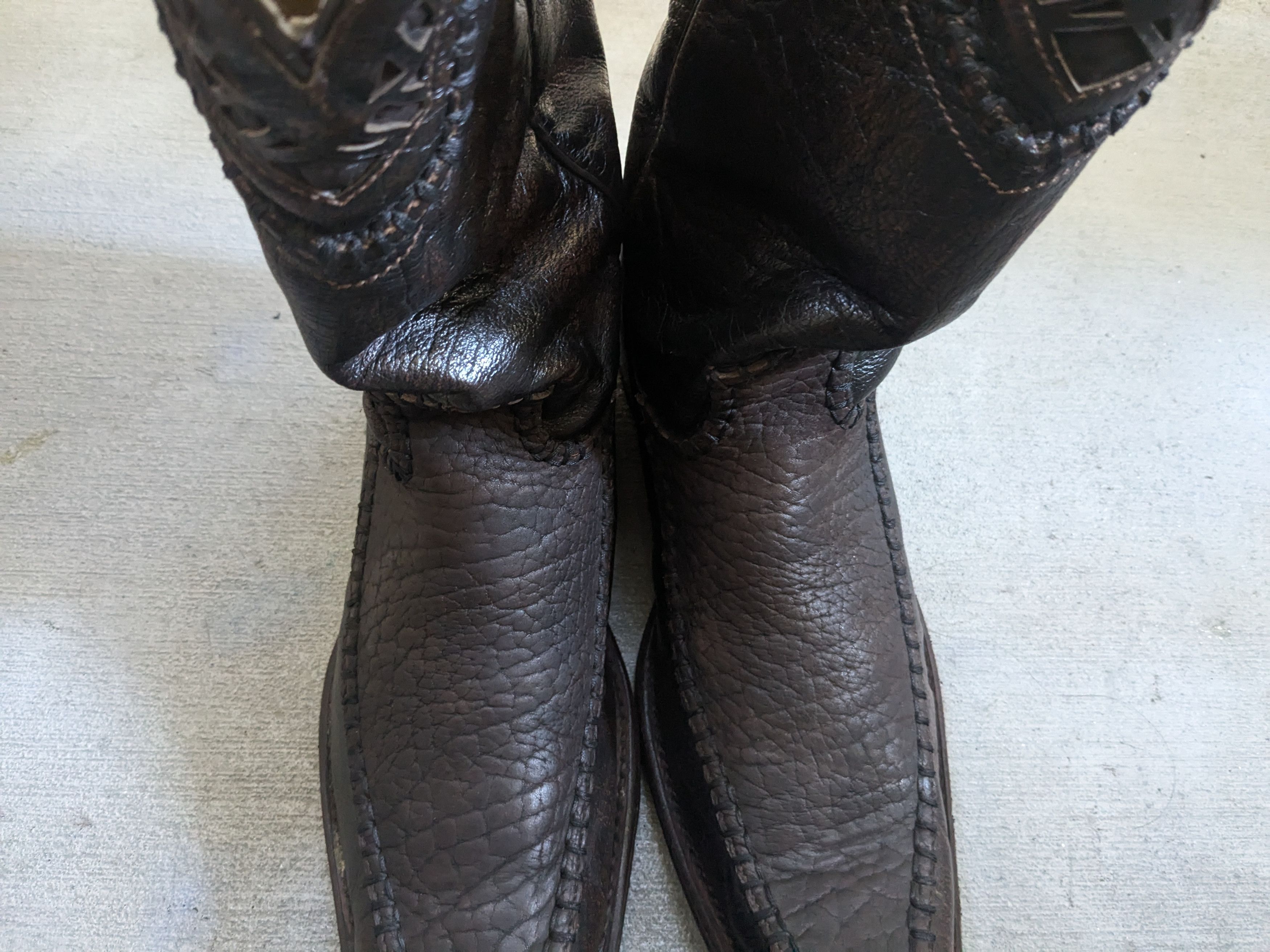 Genuine Leather Texanos Cowboy Boots 10 Brown Leather Mexico Pointed Toe Size US 10 / EU 43 - 2 Thumbnail