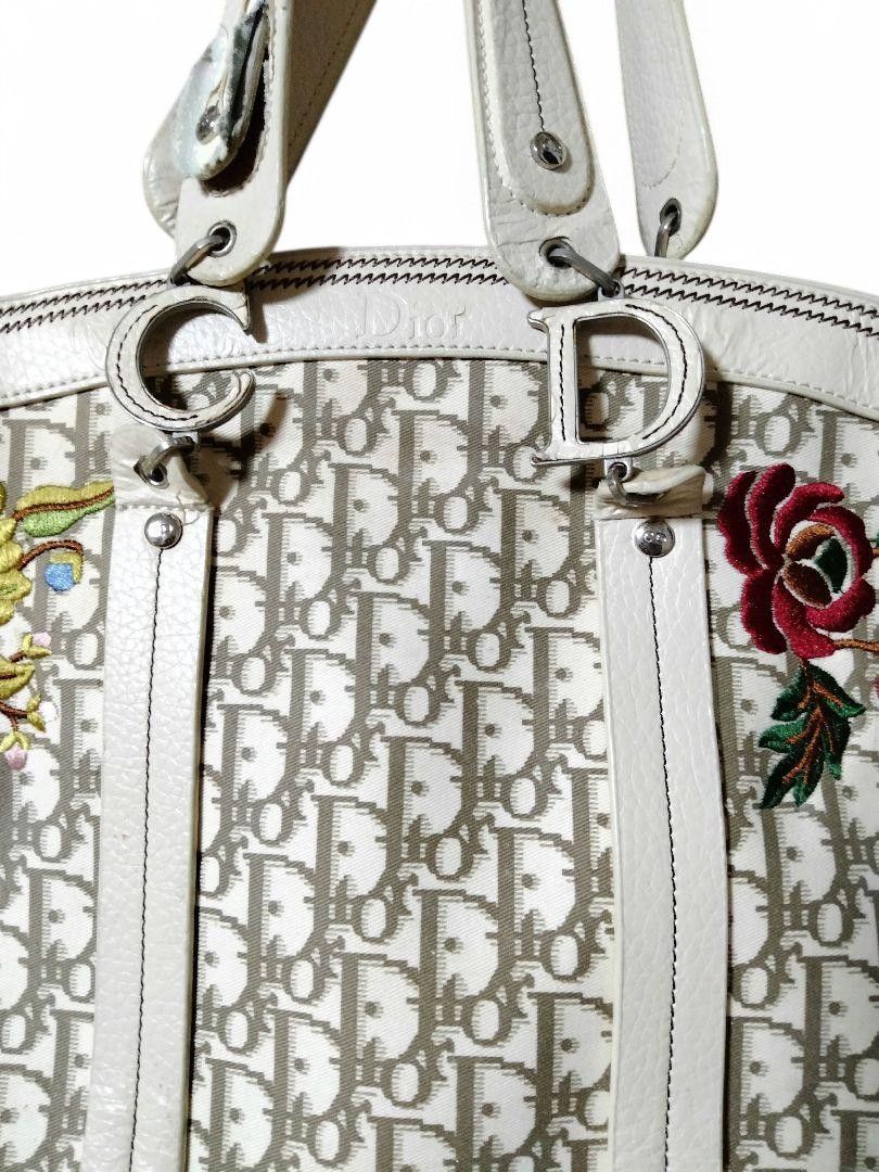 Dior Dior - Flower Embroidered Trotter Handbag Shoulder Bag Rare Size ONE SIZE - 9 Thumbnail