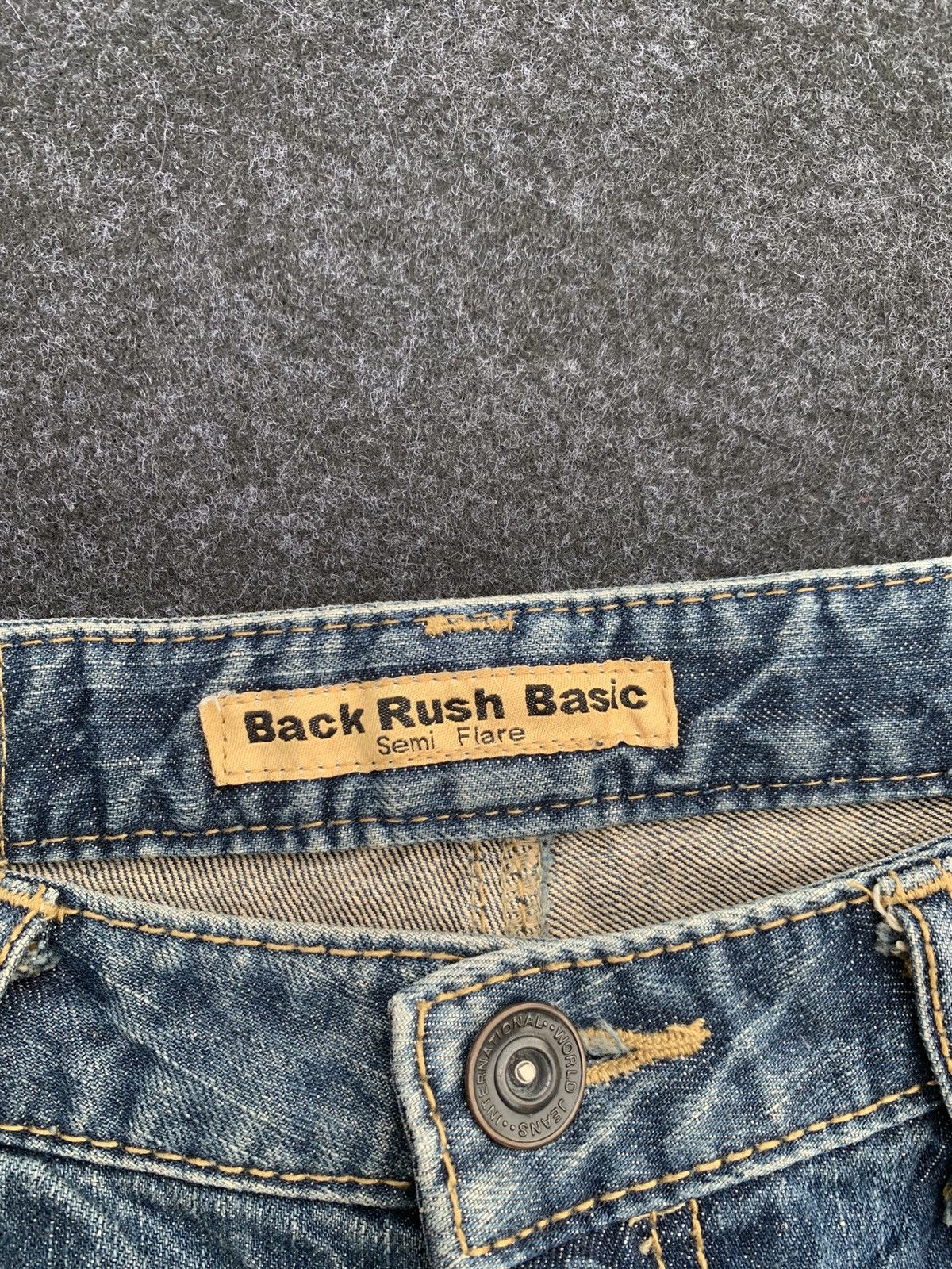 Japanese Brand Rare Semi Flare Back Rush Jeans | Iconic Look Size US 30 / EU 46 - 5 Thumbnail