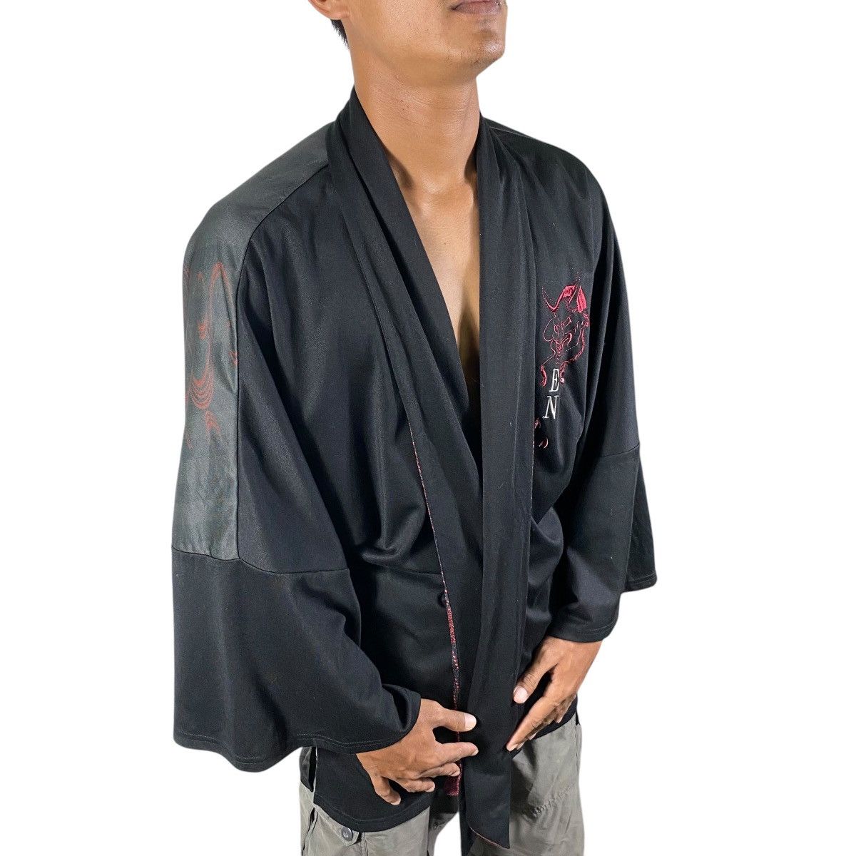Japanese Brand Miyabi EN Cardigan Japanese Pattern Unique Kimono Haori Size US M / EU 48-50 / 2 - 4 Thumbnail