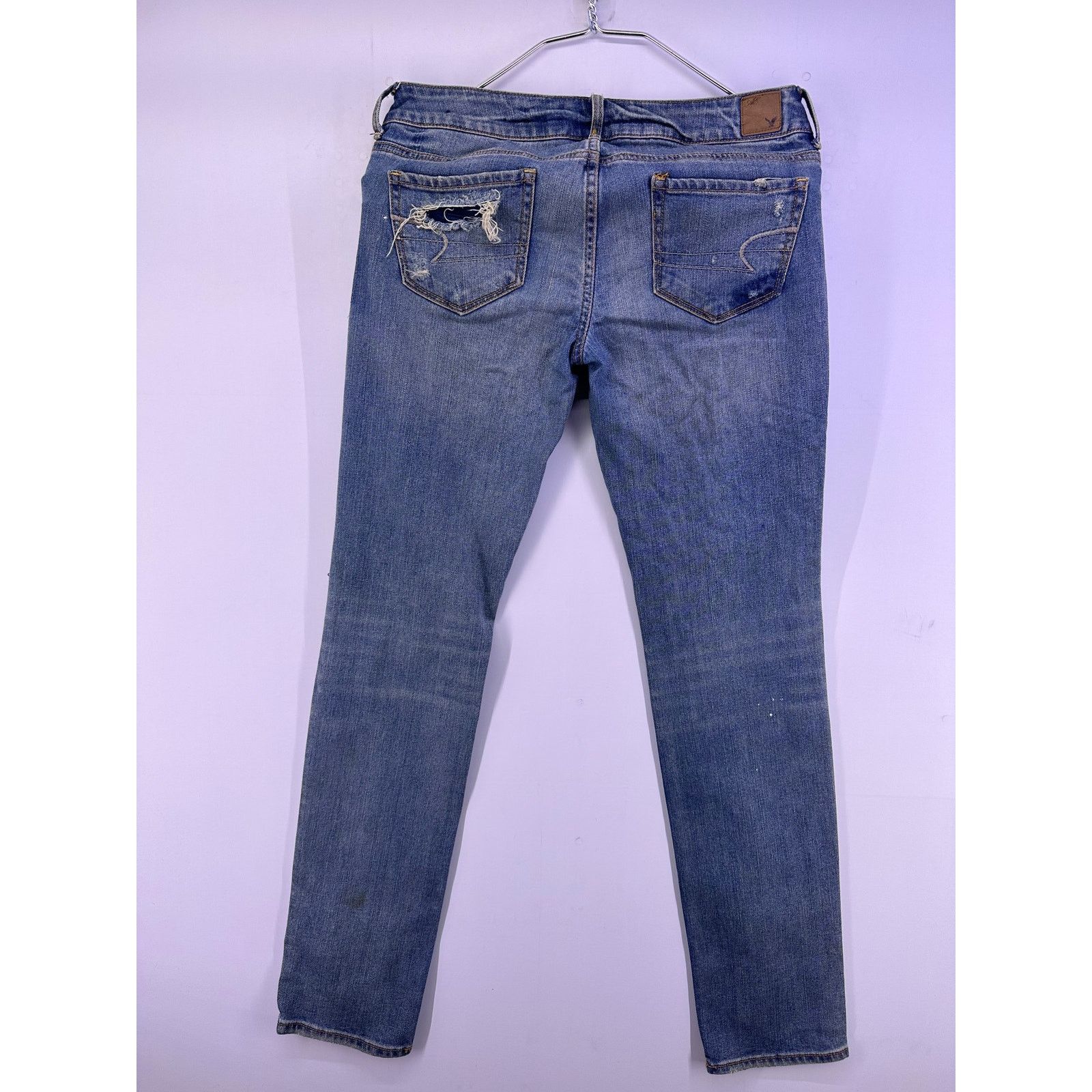 American Eagle Outfitters American Eagle Blue Ripped Skinny Jeans Size 6 Size 28" / US 6 / IT 42 - 8 Thumbnail