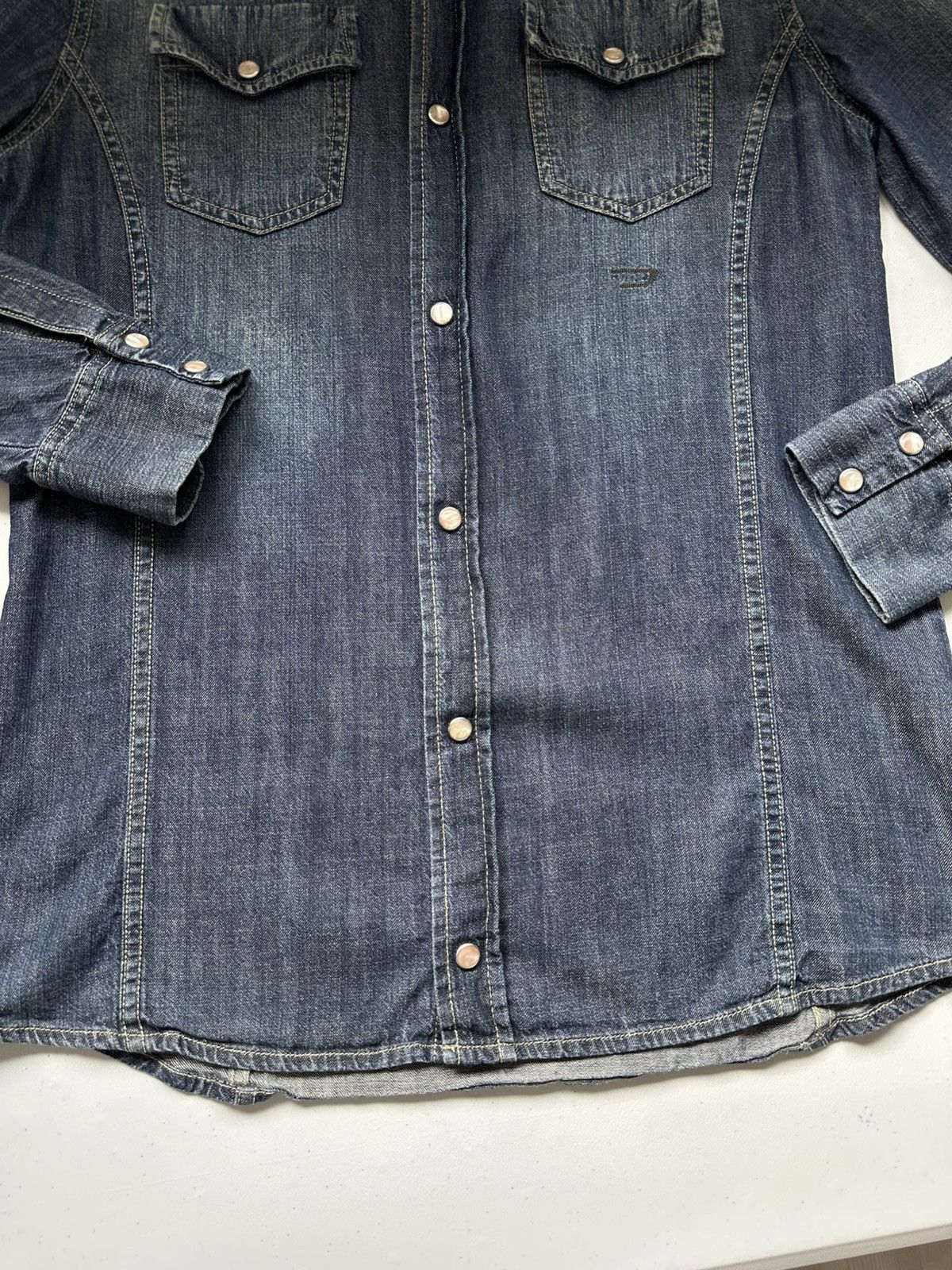 Diesel Vintage Y2k Diesel Denim Western Shirt Size US S / EU 44-46 / 1 - 8 Thumbnail