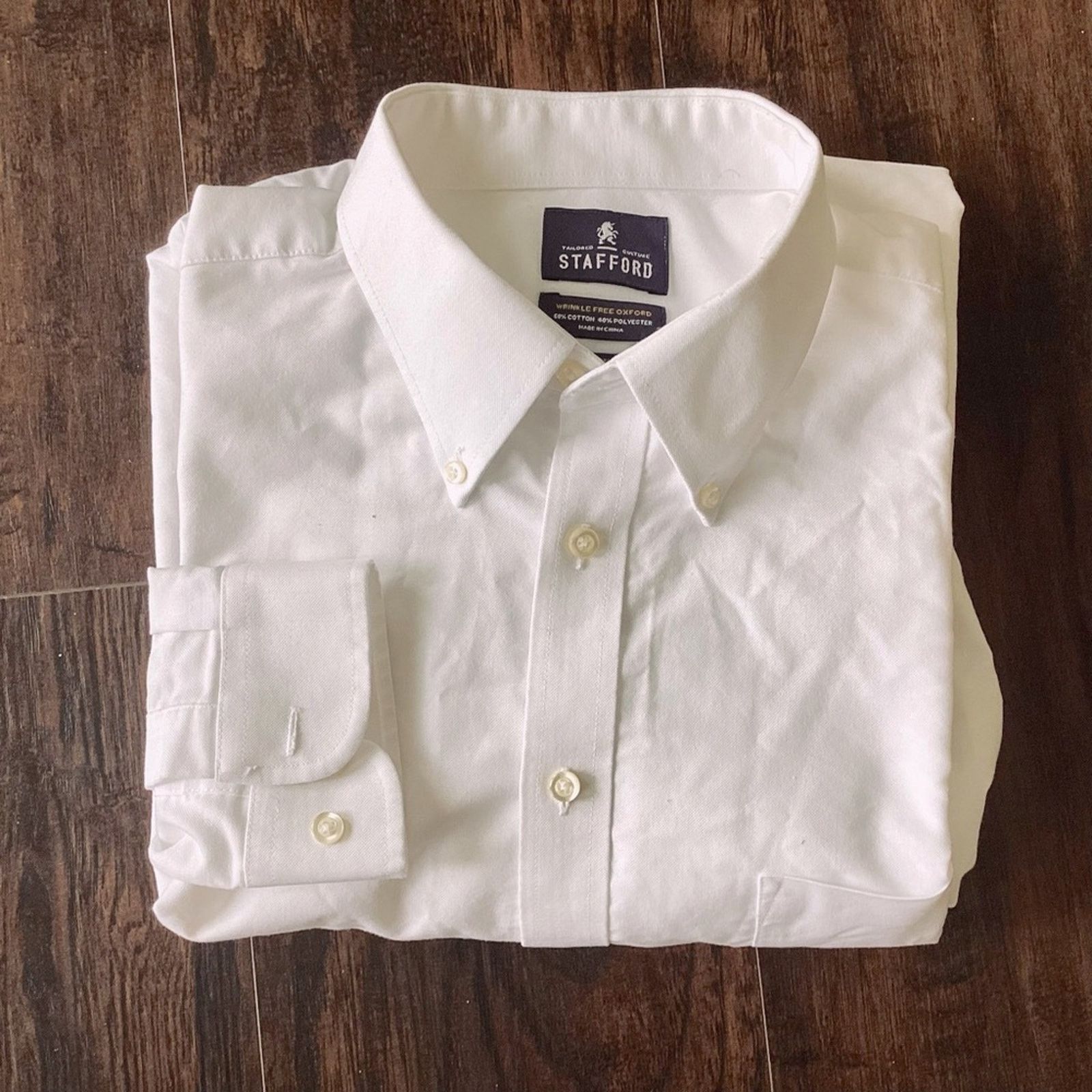 Stafford Stafford White Dress Shirt 17 Extra Tall Mens Short Sleeve |  Grailed