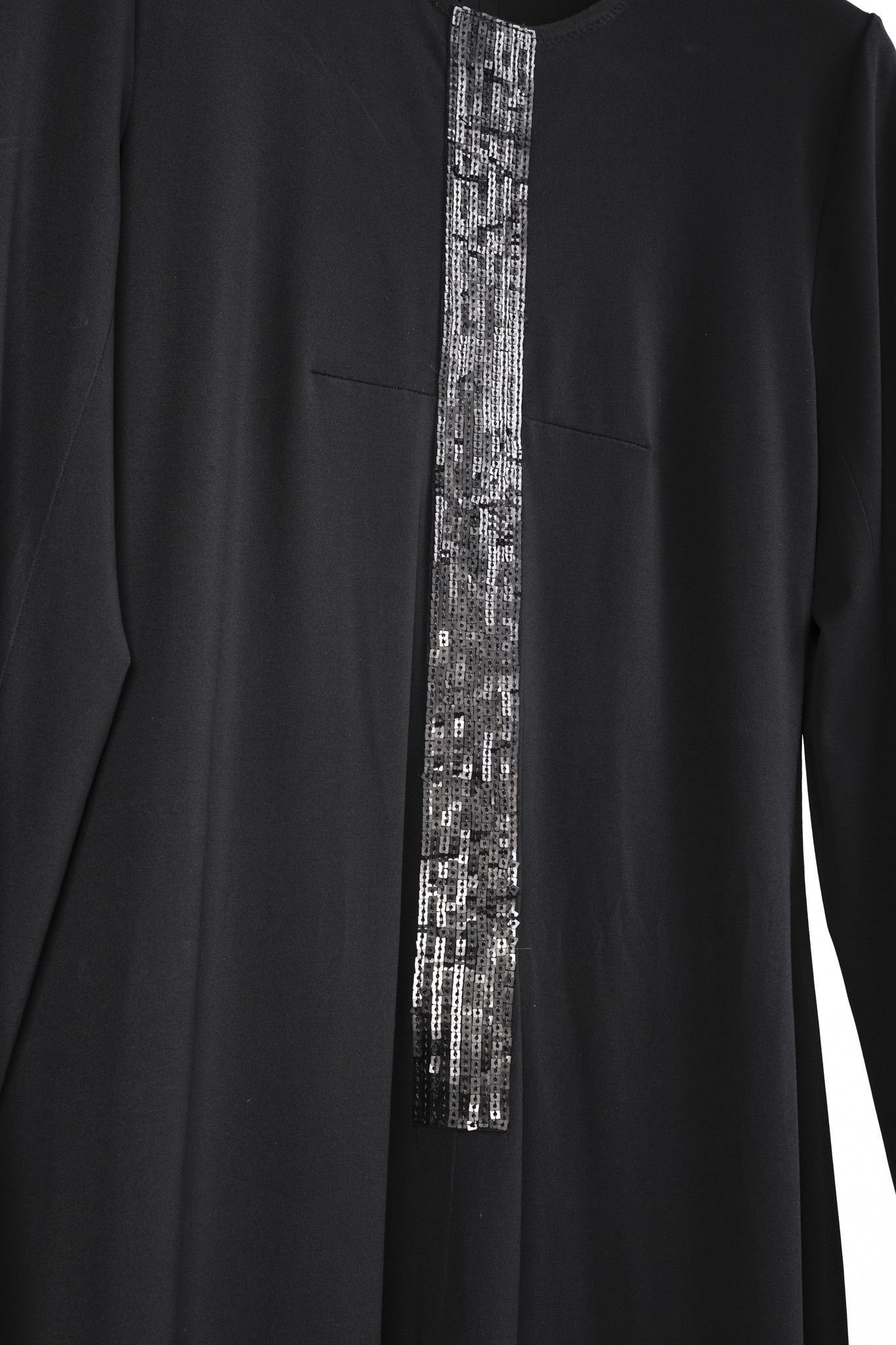 Marie Saint Pierre Marie Saint Pierre Black Sequin-Stripe Mesh-Hem Dress Size L / US 10 / IT 46 - 5 Thumbnail