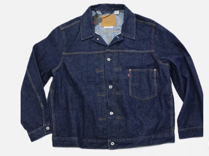 image of Levis Levi's Premium Type I Denim Jacket Selvedge Trucker Men's in Dark Wash (Size 2XL)