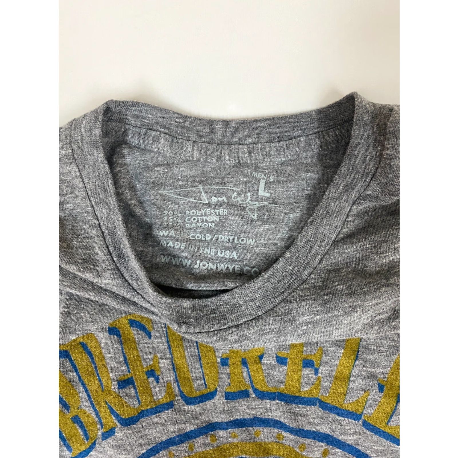 Vintage Jon Wye Mens T-Shirt L Gray Halloween Sports Logo Crew Neck Short Sleeve Regular Cotton Size US L / EU 52-54 / 3 - 6 Thumbnail