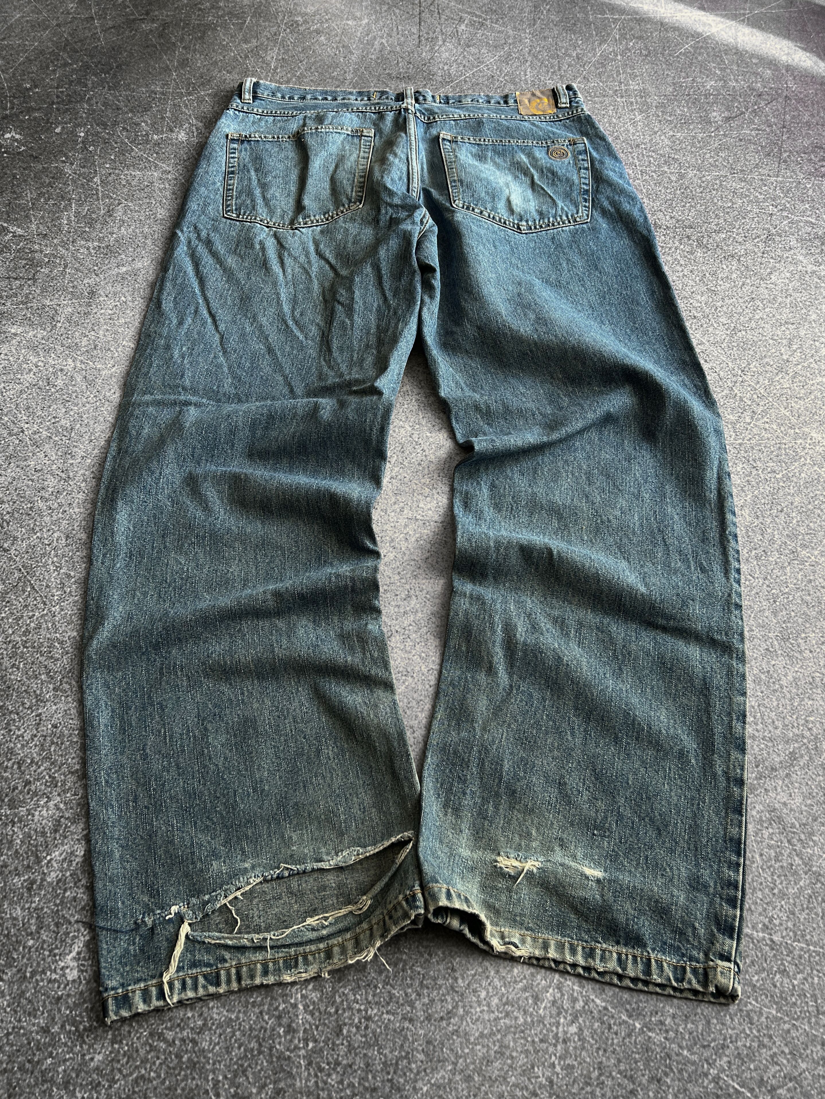 Vintage VTG Baggy Rap SK8 JNCO Balenci Style Washed Jeans Y2K Size US 32 / EU 48 - 2 Thumbnail