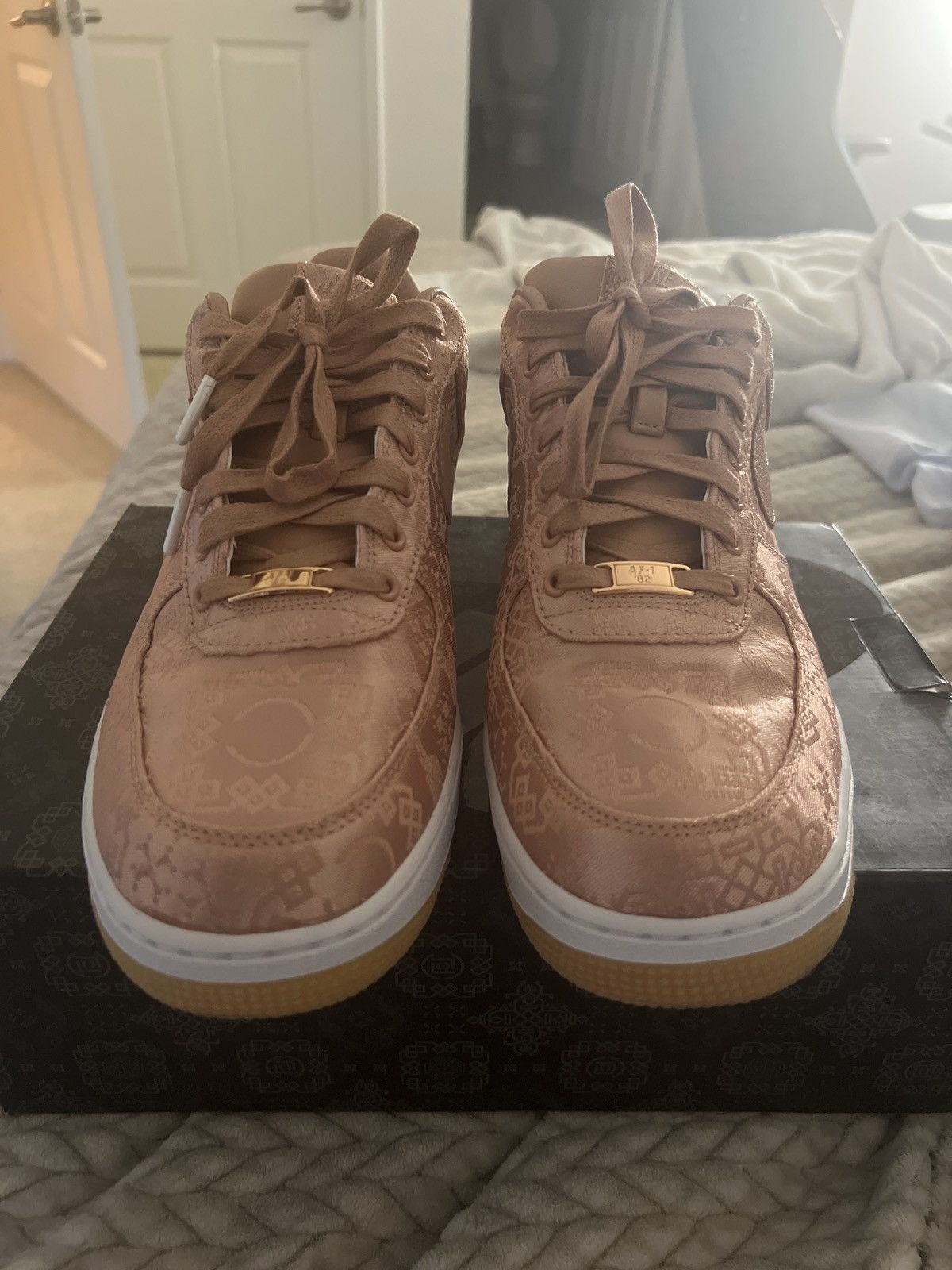CLOT × Nike CLOT X Nike Air Force 1 Low “Rose Gold Silk” Size US 11 / EU 44 - 3 Thumbnail