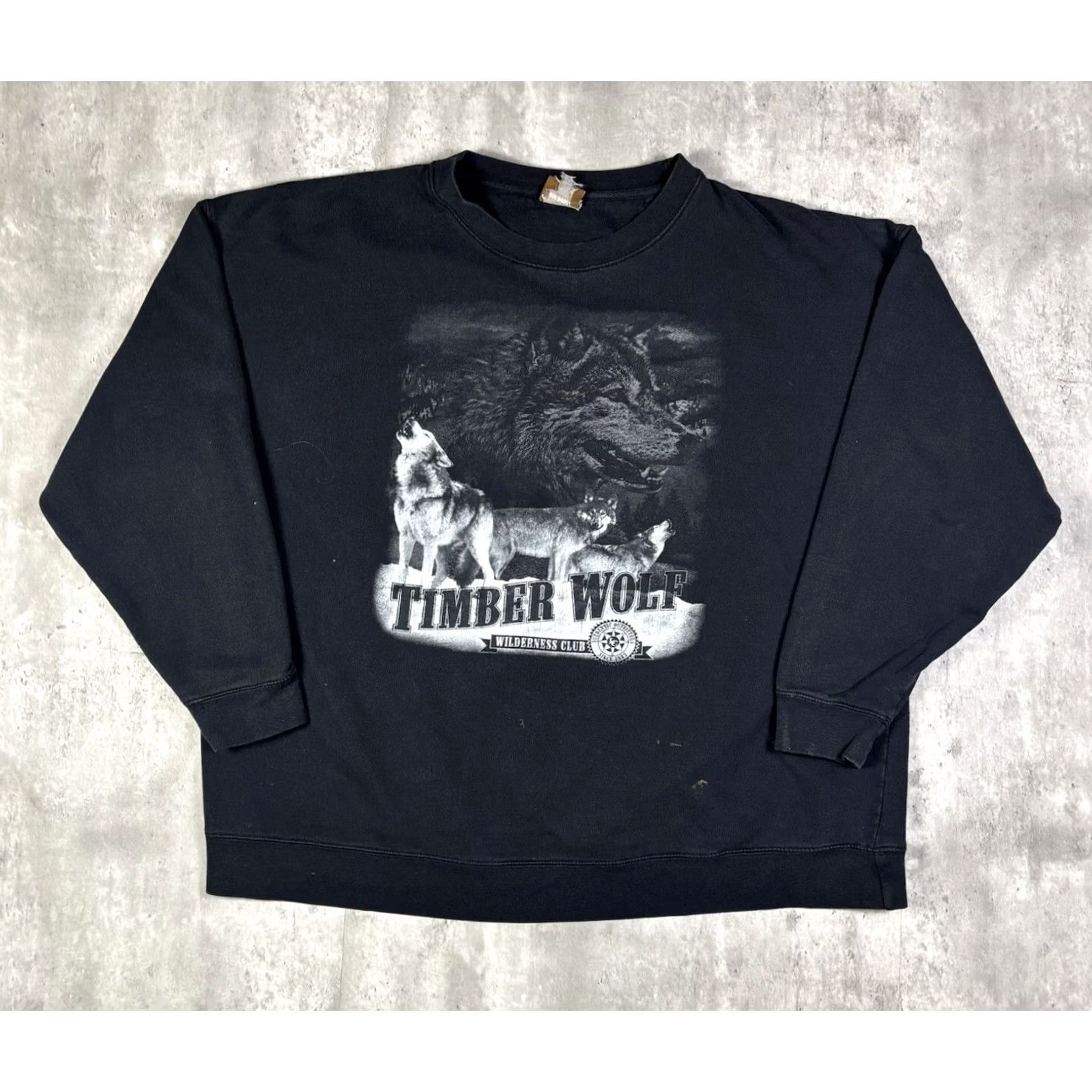 Vintage VINTAGE American Outdoors Sweatshirt Black 2XL 90s Timber Wolf Nature Mens Size US XXL / EU 58 / 5 - 2 Thumbnail