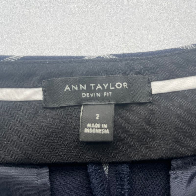 Ann Taylor Ann Taylor 'Devin Fit' Women's Navy Pinstripe Pants Size 2 Size 25" / US 0 / IT 36 - 3 Thumbnail