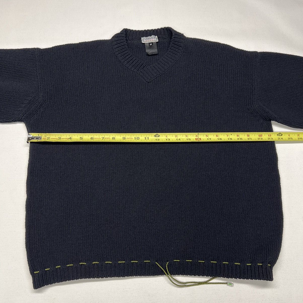 Versace × Vintage VTG Versace Sport Sweater Black Knit Alias V Neck Pullover Size US XL / EU 56 / 4 - 14 Thumbnail