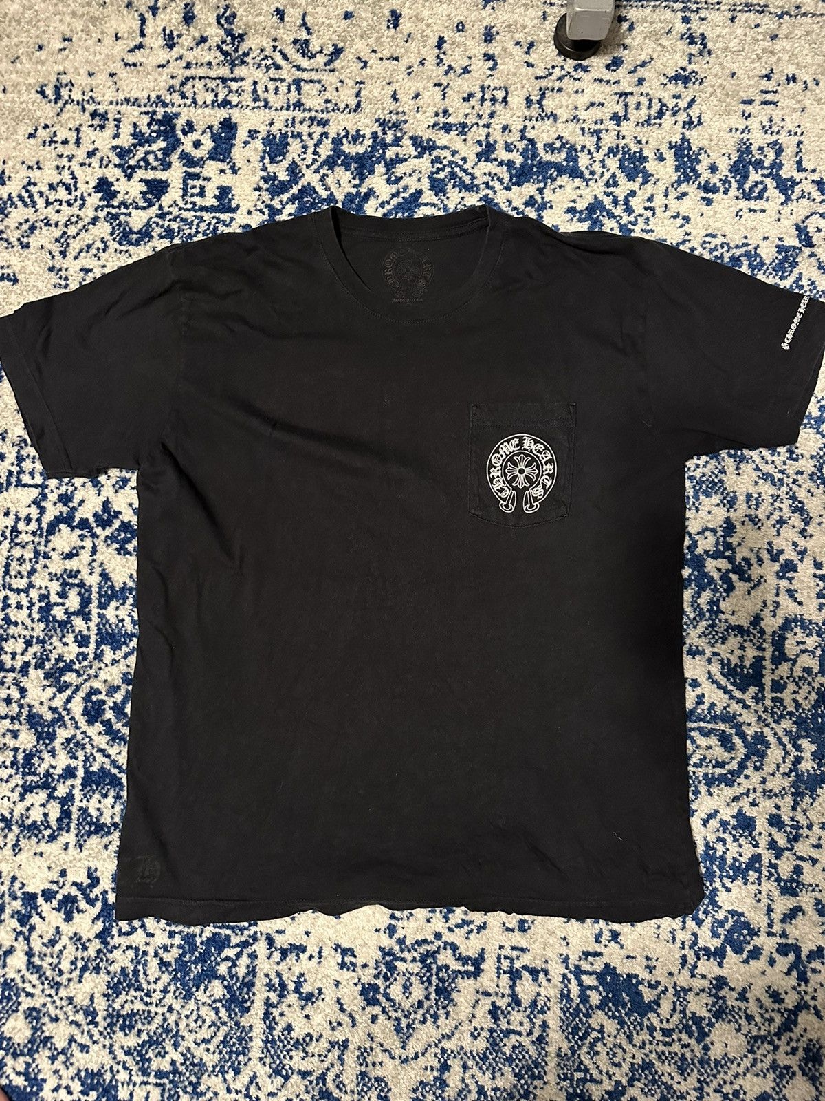 image of Chrome Hearts Horseshoe T in Black, Men's (Size XL)