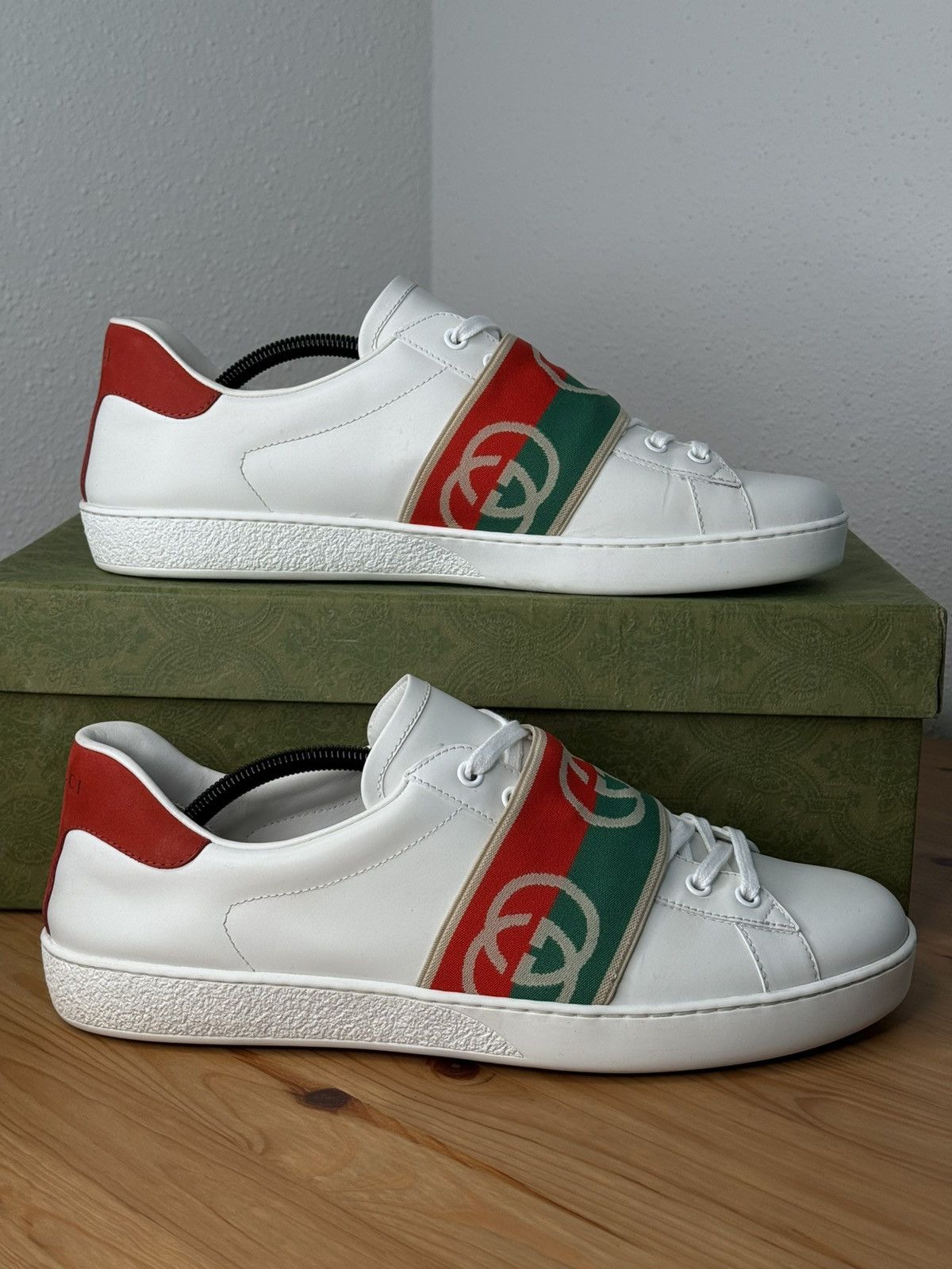 Gucci Gucci Ace Elastic Web Interlocking GG White Size 10 Size US 10 / EU 43 - 3 Thumbnail