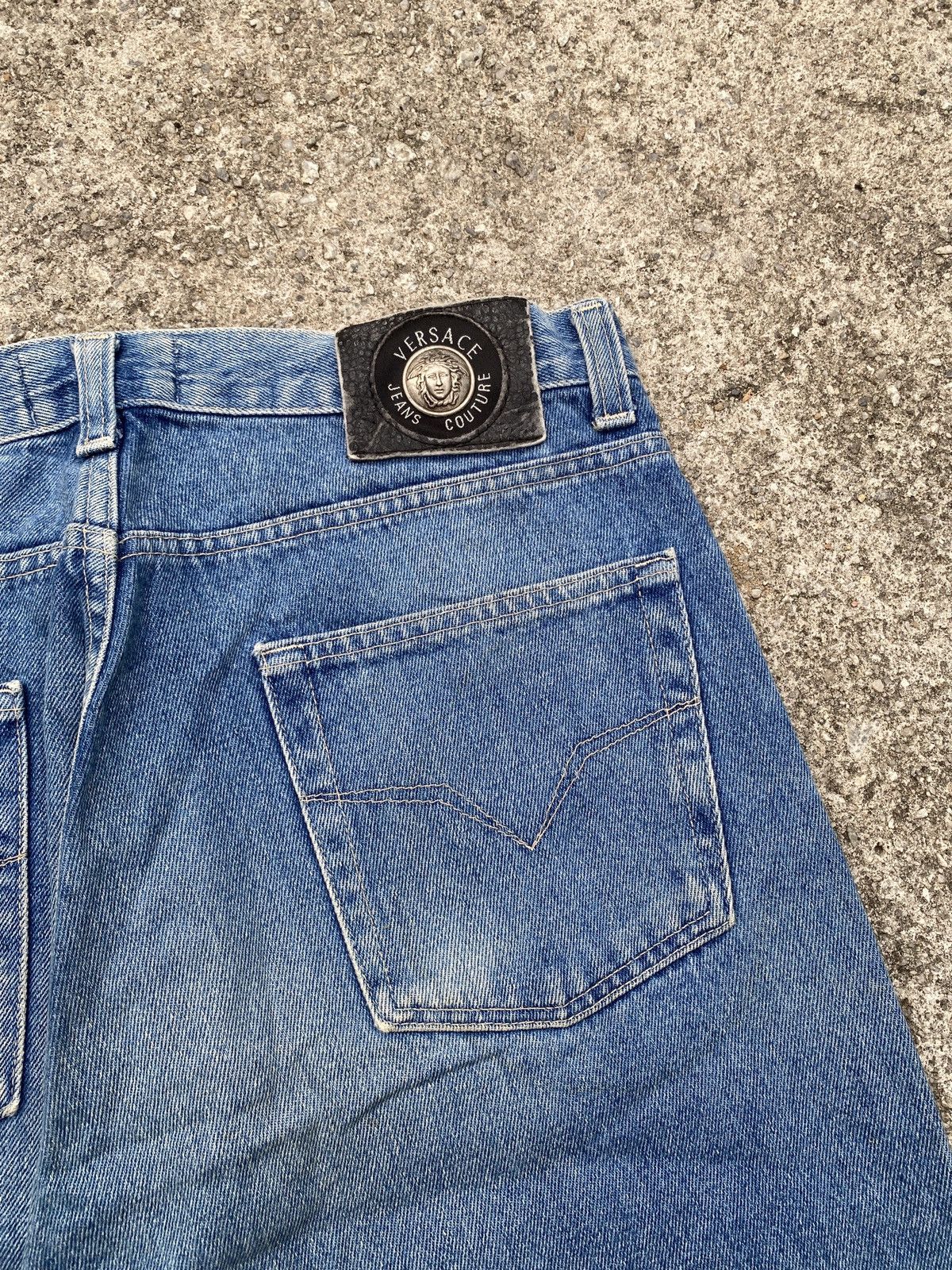 Versace × Versace Jeans Couture Vintage 90’s Versace Jeans Couture Faded Blue Denim Size US 30 / EU 46 - 13 Thumbnail