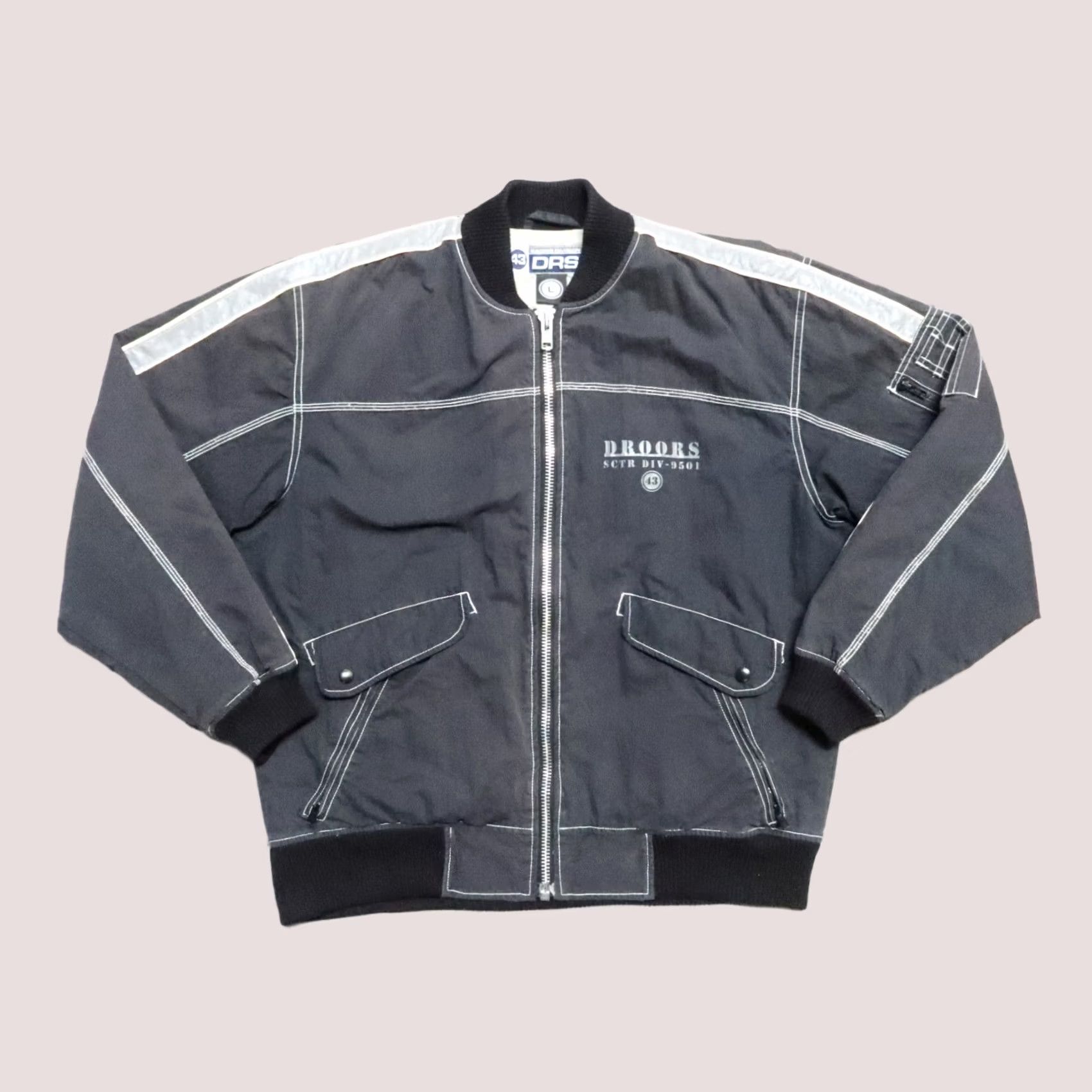 Vintage VINTAGE Droors Racing Division Bomber Jacket Mens L Black Script Size US L / EU 52-54 / 3 - 1 Thumbnail