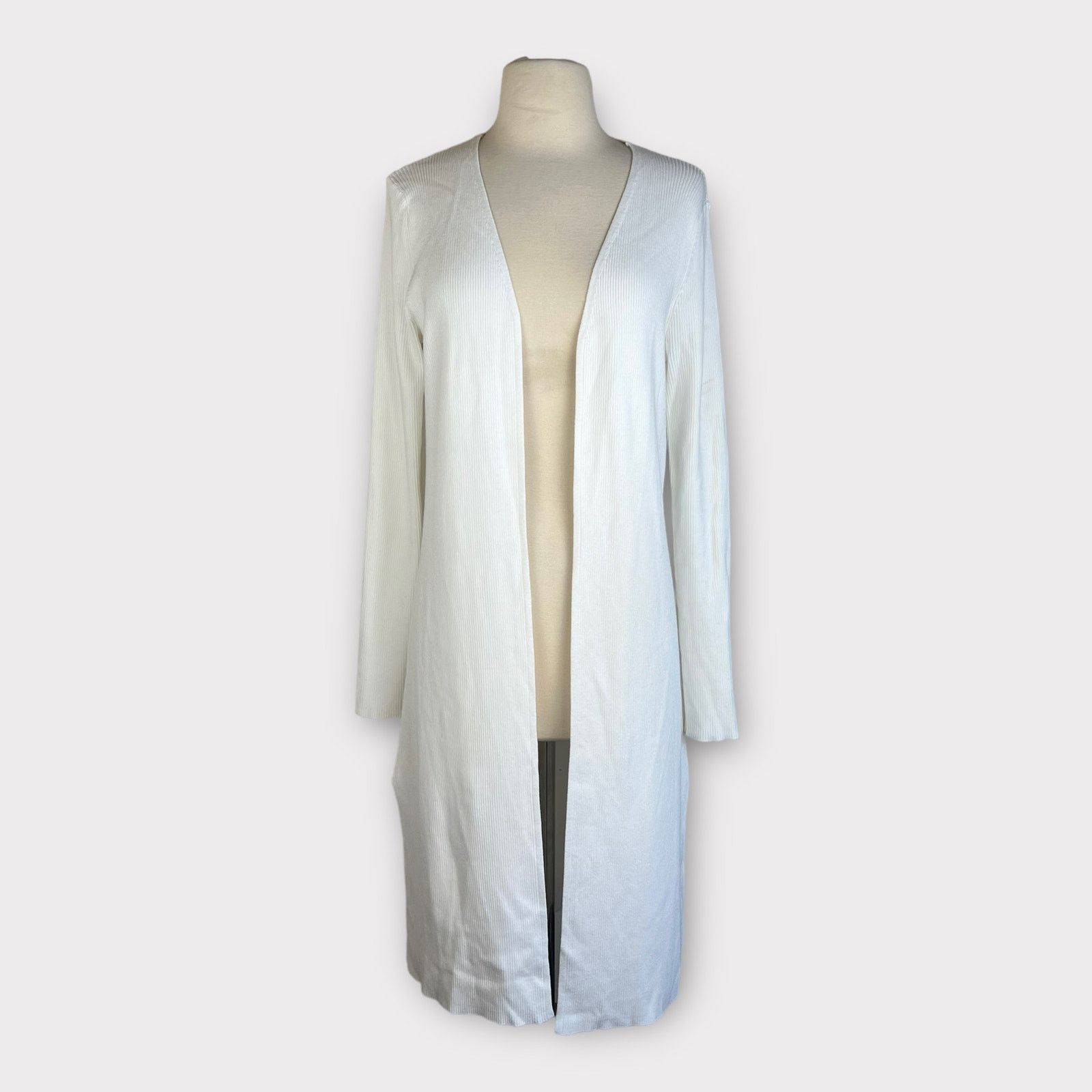 Nordstrom 525 America | Longline Open Cardigan Double Slit | Medium Size M / US 6-8 / IT 42-44 - 3 Thumbnail