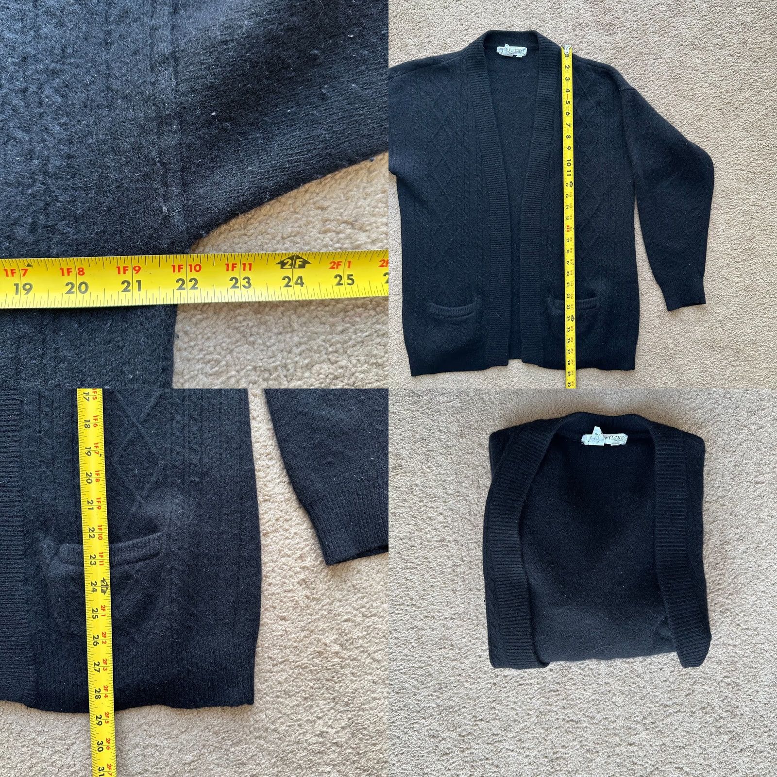 Vintage VINTAGE Justine Todd Cardigan Sweater Womens Large Wool Rabbit Hair Blend Black Size L / US 10 / IT 46 - 8 Thumbnail