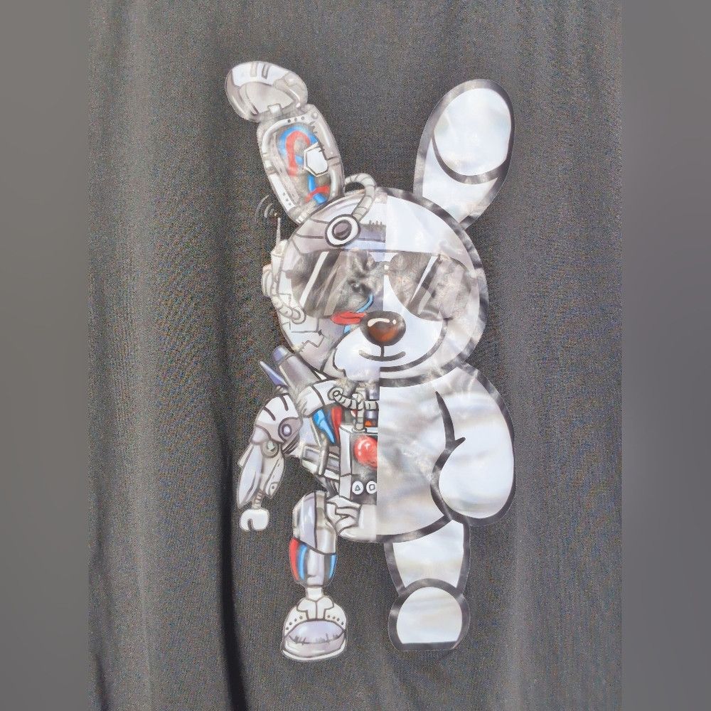 Shein Robot Rabbit XXL Graphic T-shirt By Manfinity Size US XXL / EU 58 / 5 - 2 Thumbnail