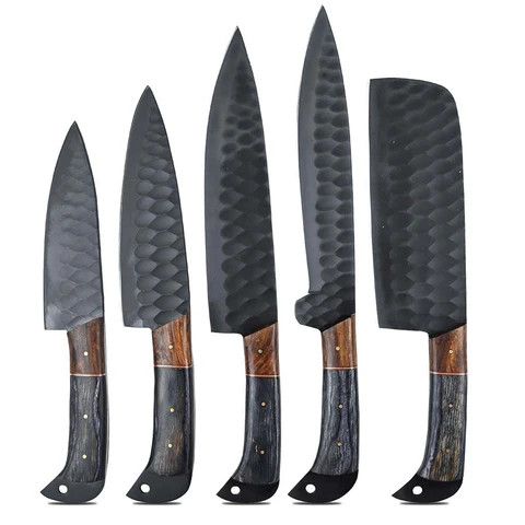 Other Carbon Steel Chef Knives Set of 5 with Wenge Wood Handles Size ONE SIZE - 6 Thumbnail