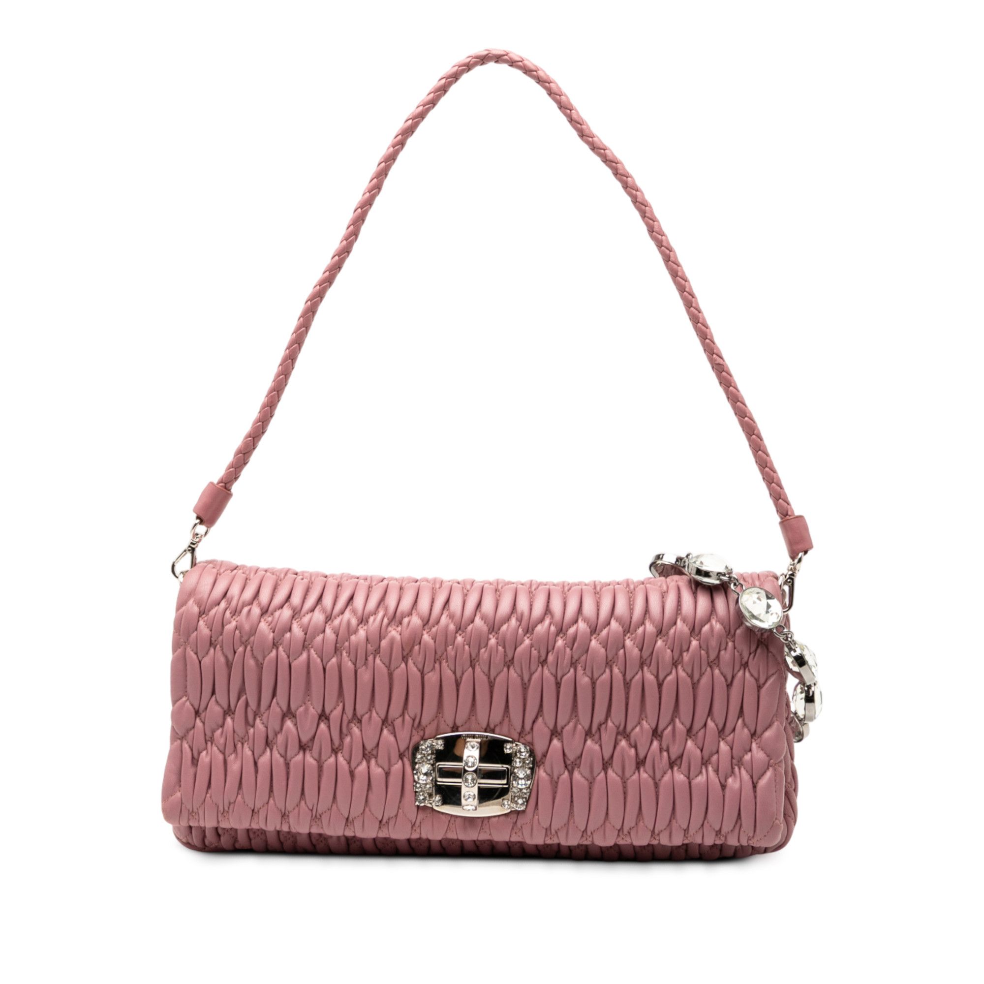 Miu Miu Miu Miu Matelasse Nappa Crystal Chain Satchel Size ONE SIZE - 1 Thumbnail